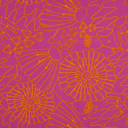 Nerida Hansen - Eden on Magenta Cotton Poplin Fabric