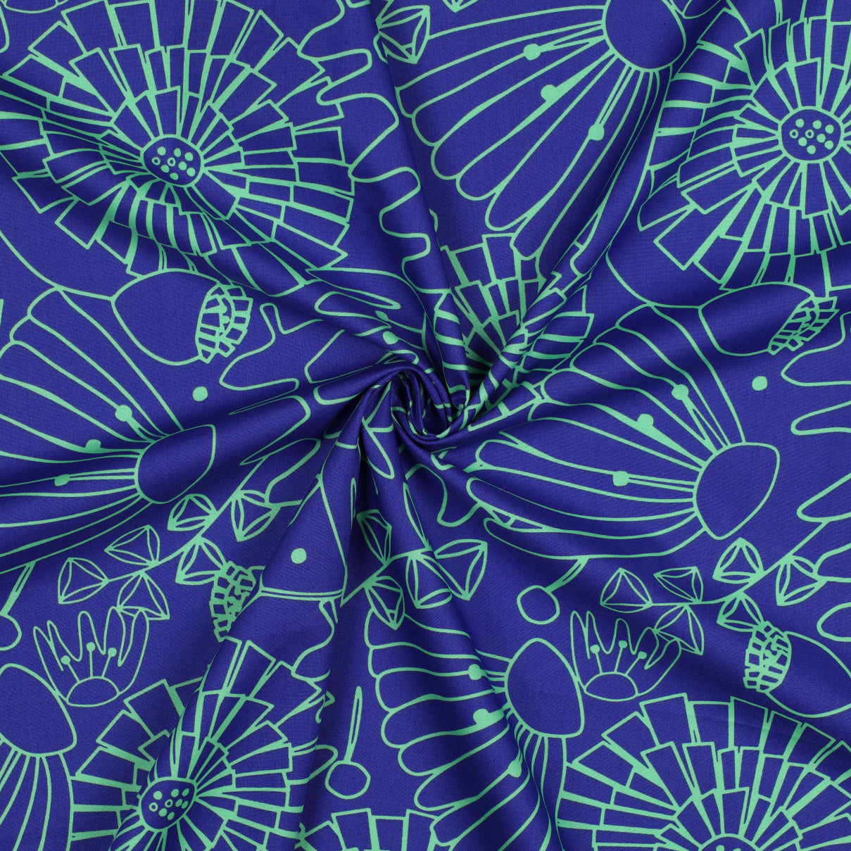 Nerida Hansen - Eden on Royal Blue Cotton Poplin Fabric