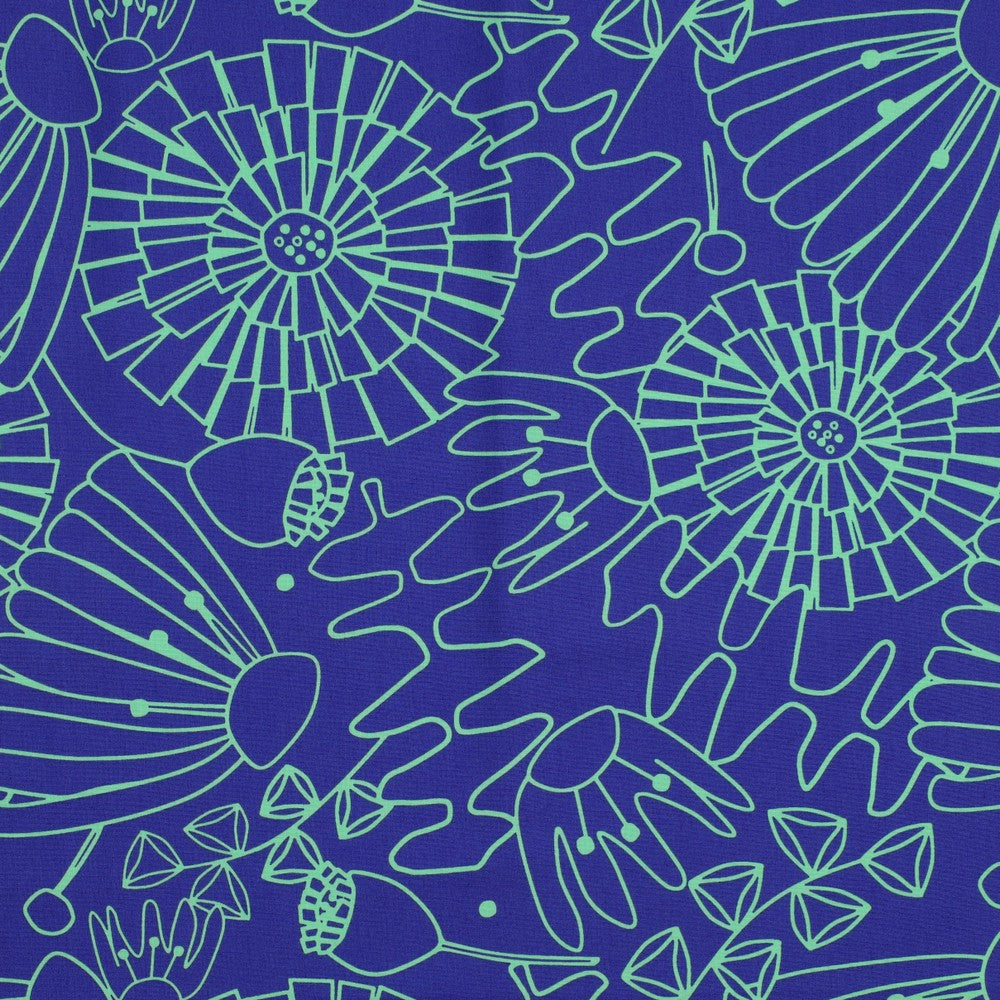 Nerida Hansen - Eden on Royal Blue Cotton Poplin Fabric