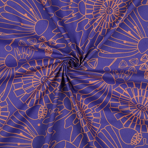 Nerida Hansen - Eden on Purple Cotton Poplin Fabric