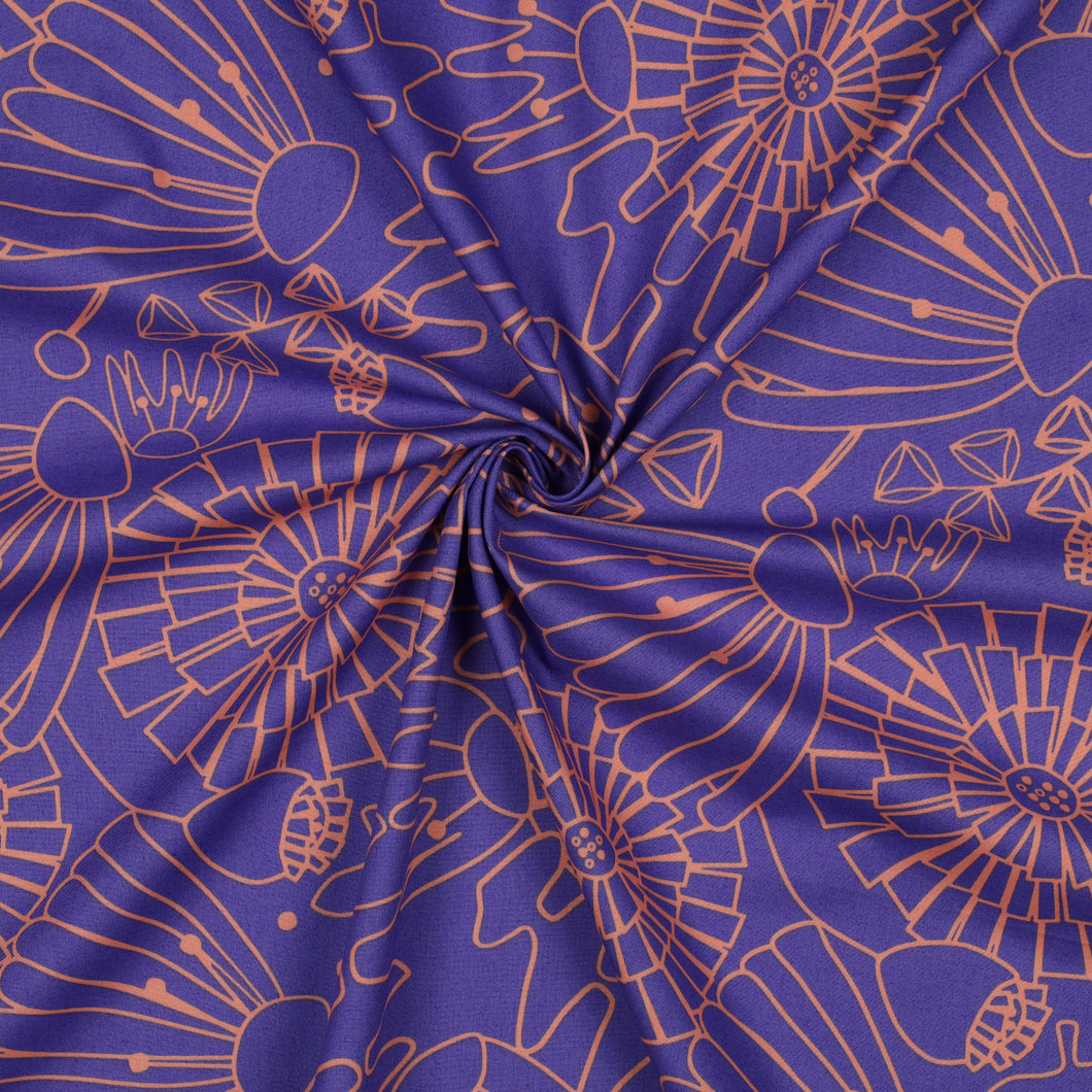 Nerida Hansen - Eden on Purple Cotton Poplin Fabric