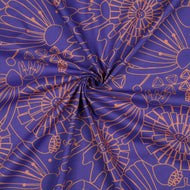 Eden on Purple Cotton Poplin Fabric