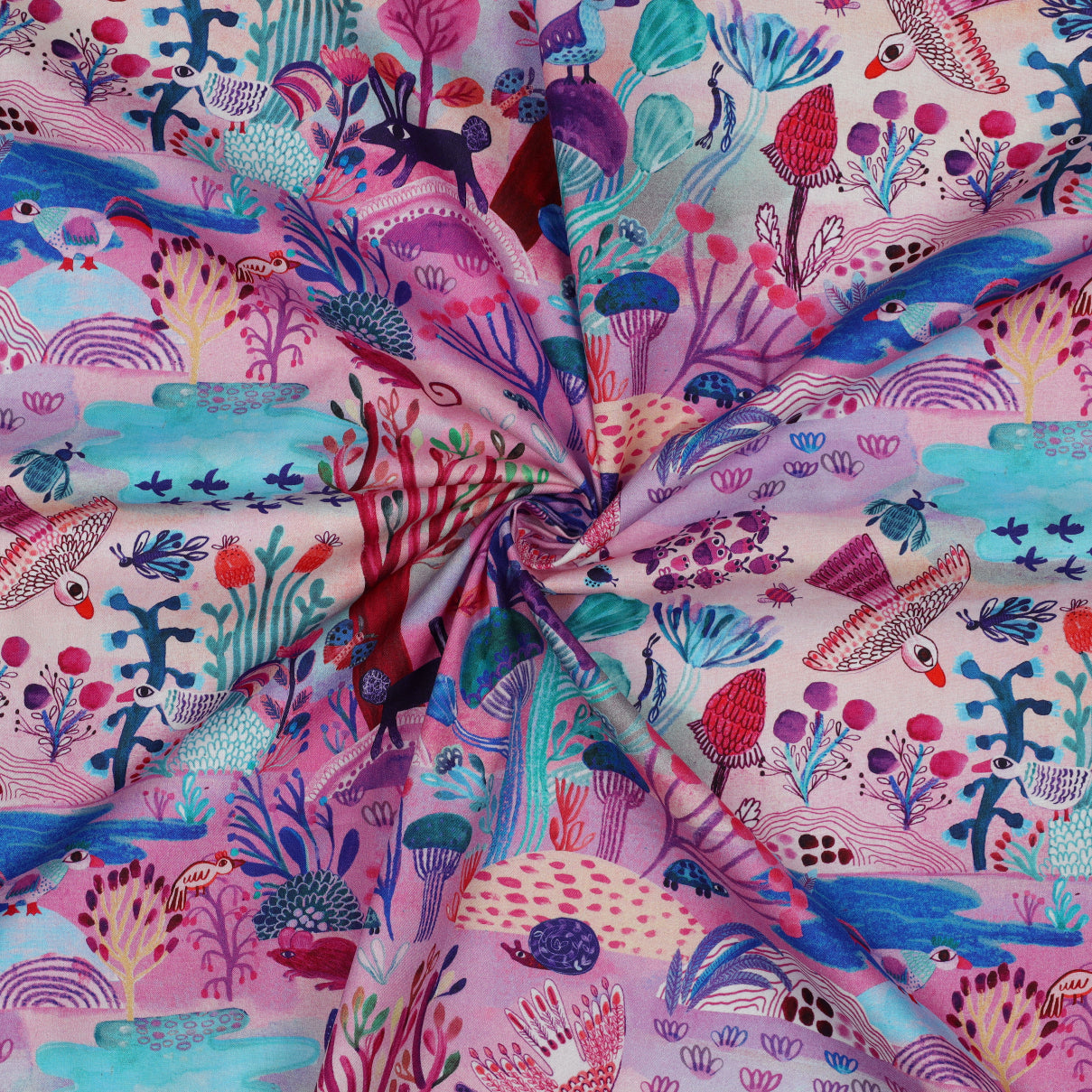 Nerida Hansen - Sunshine on Lavender Cotton Poplin Fabric