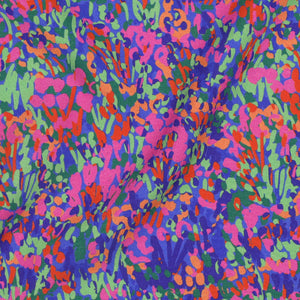 Nerida Hansen -Colourful Garden on Blue Viscose with LENZING™ ECOVERO™ fibres