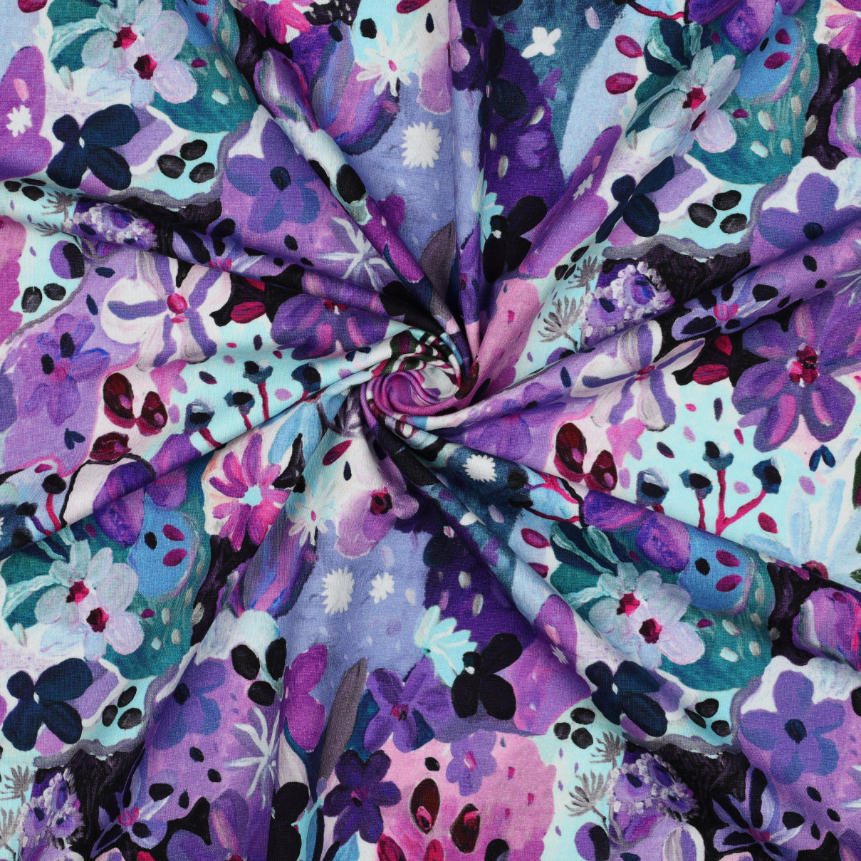 Nerida Hansen - Settle Petal Purple Cotton French Terry