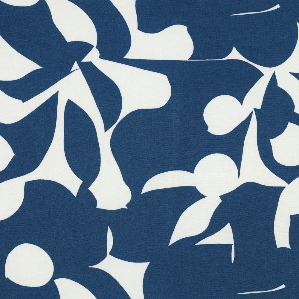 REMNANT 1.32 metres - Blue Shadows Viscose Fabric