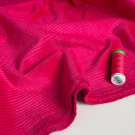 Ex-Designer Deadstock - 4.5W Pure Cotton Washed Corduroy in Fuchsia Pink