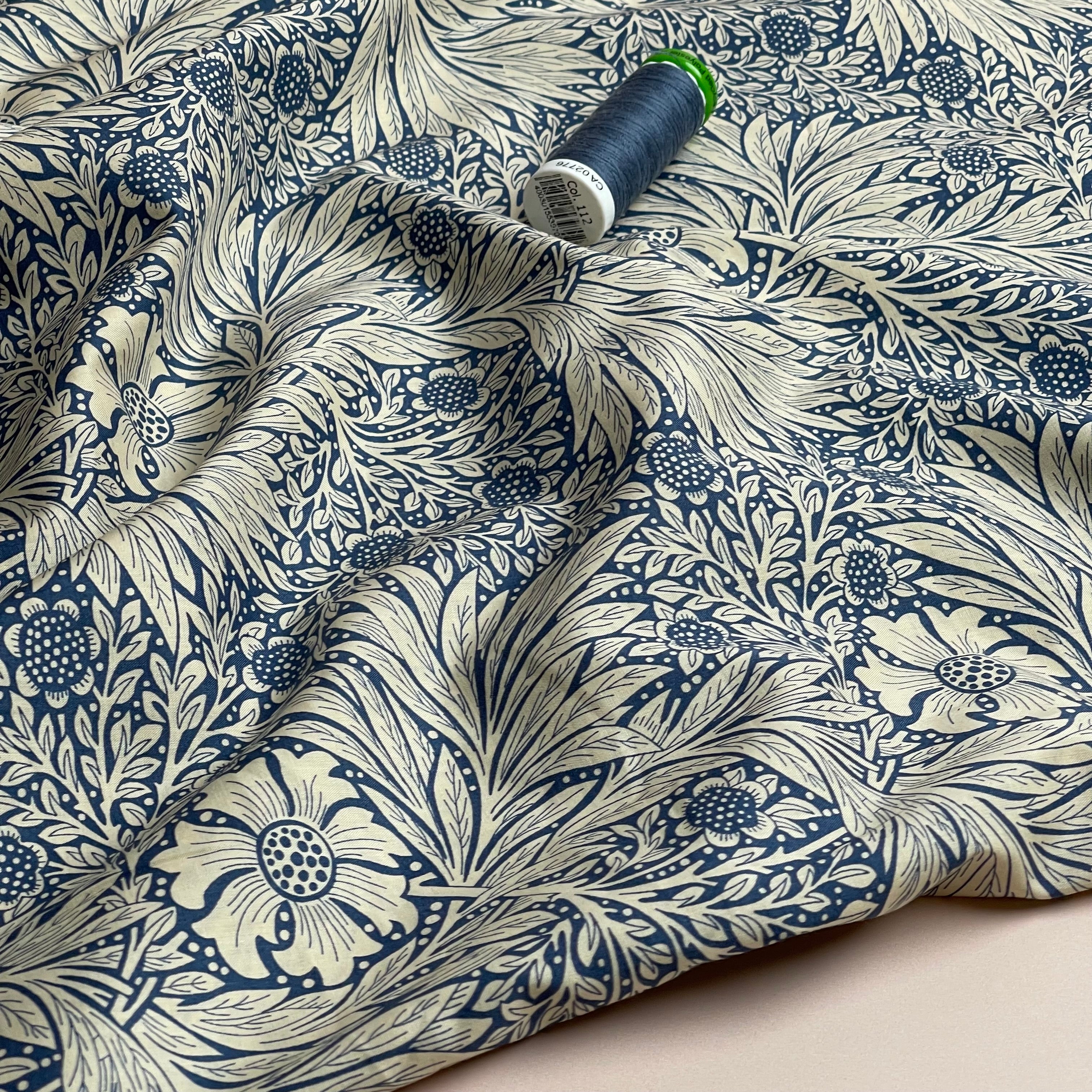 Victoria Blue Cotton Lawn Fabric