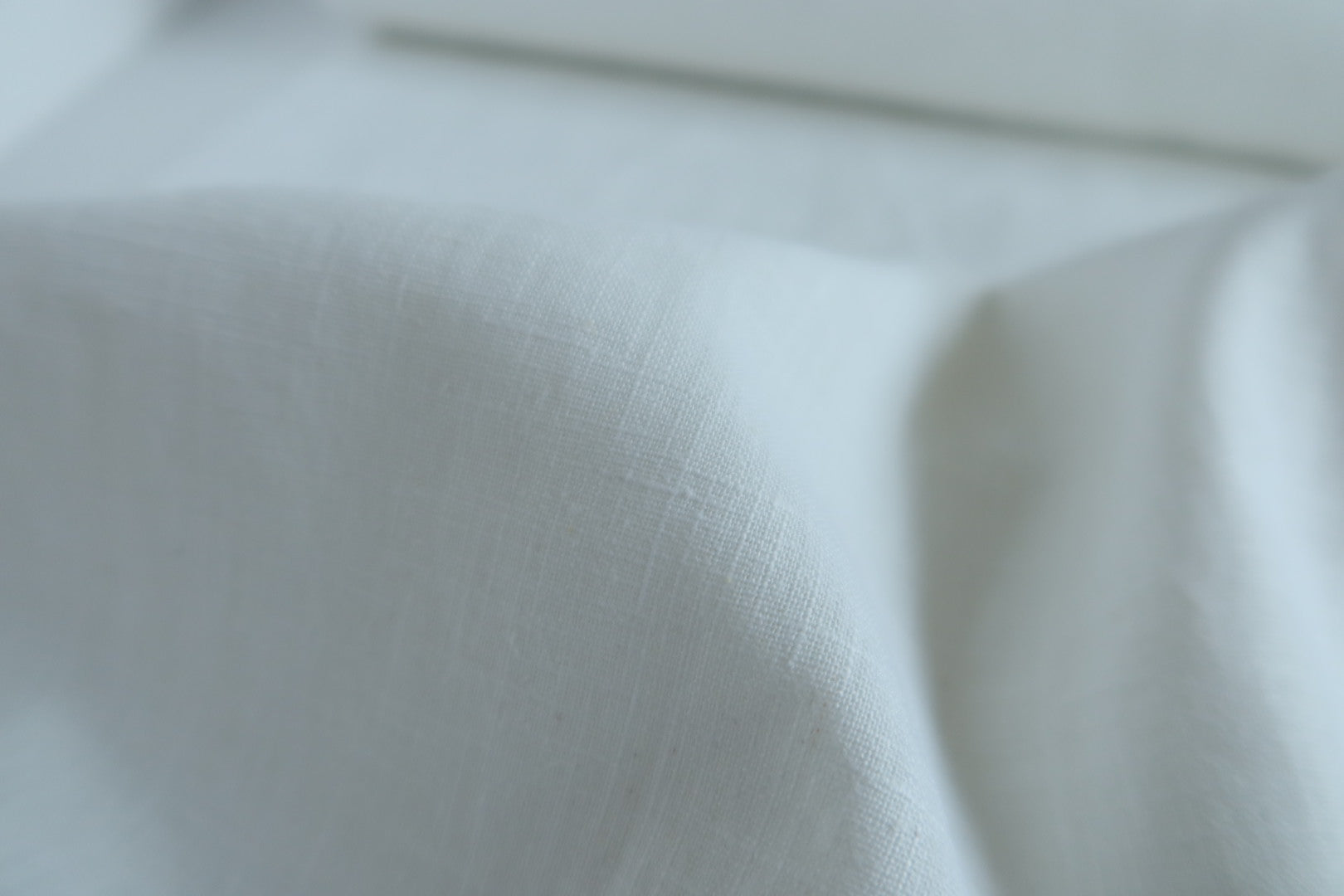 REMNANT 1.57 Metres - Breeze White - Enzyme Washed Pure Linen Fabric