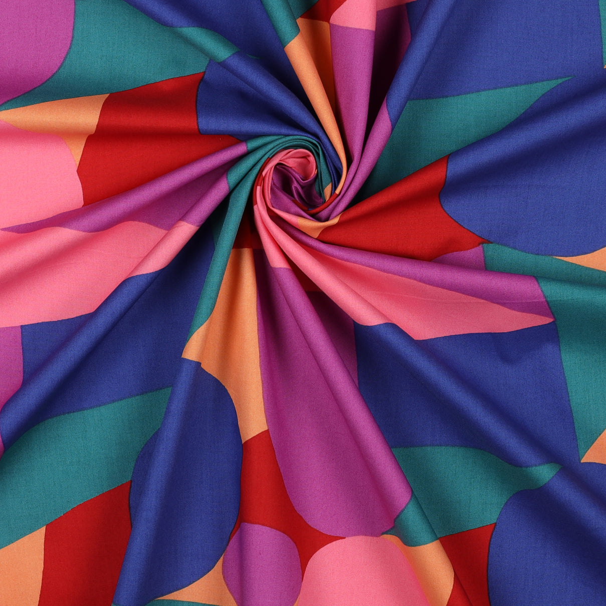 Nerida Hansen - Multi Shapes Purple Cotton Poplin Fabric