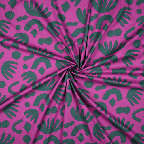 Nerida Hansen - Puzzle Directions Purple Cotton Poplin Fabric