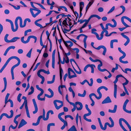 REMNANT 2.00 metres - Boho Geo Purple Viscose with LENZING™ ECOVERO™ fibres