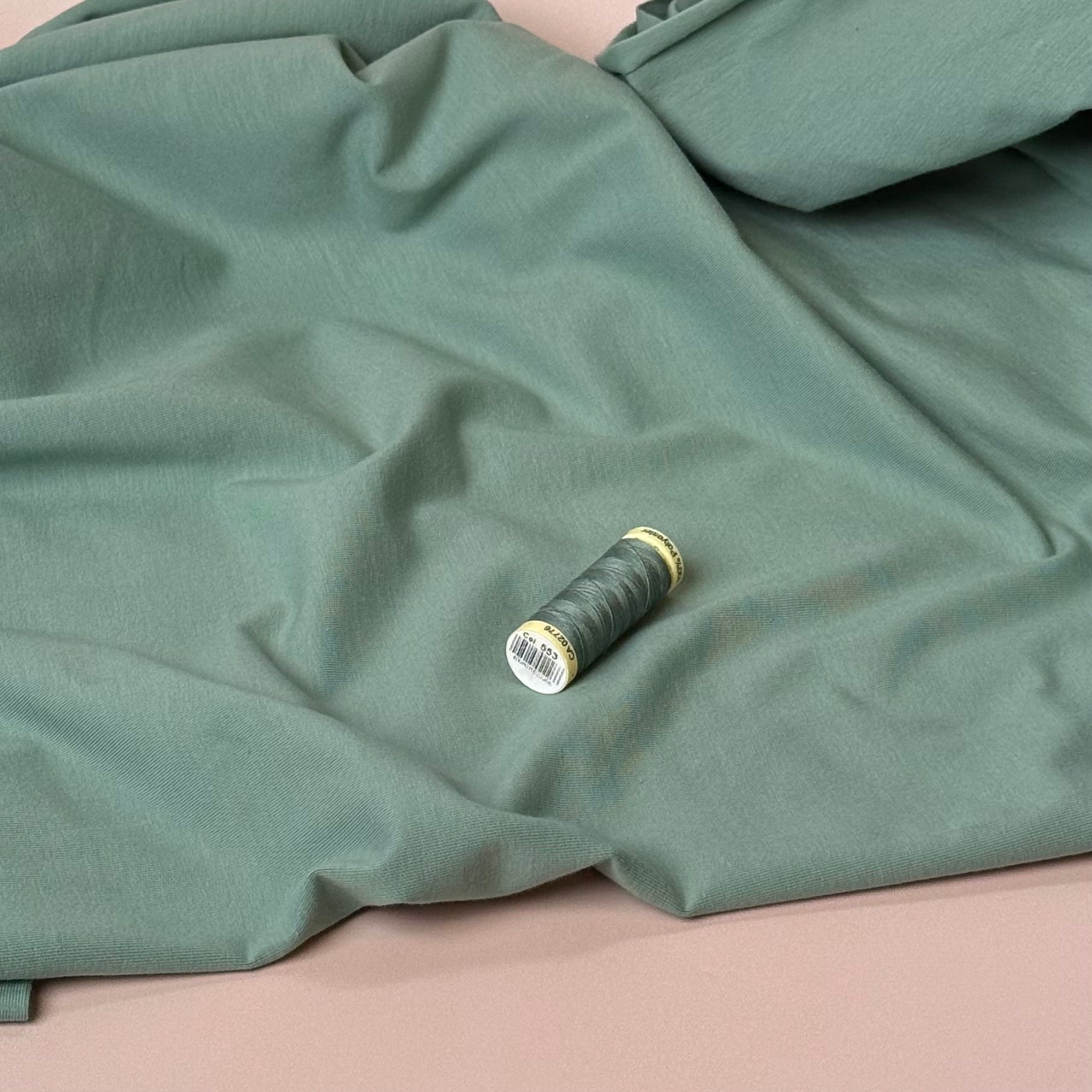 Essential Chic Sage Green Plain Cotton Jersey Fabric