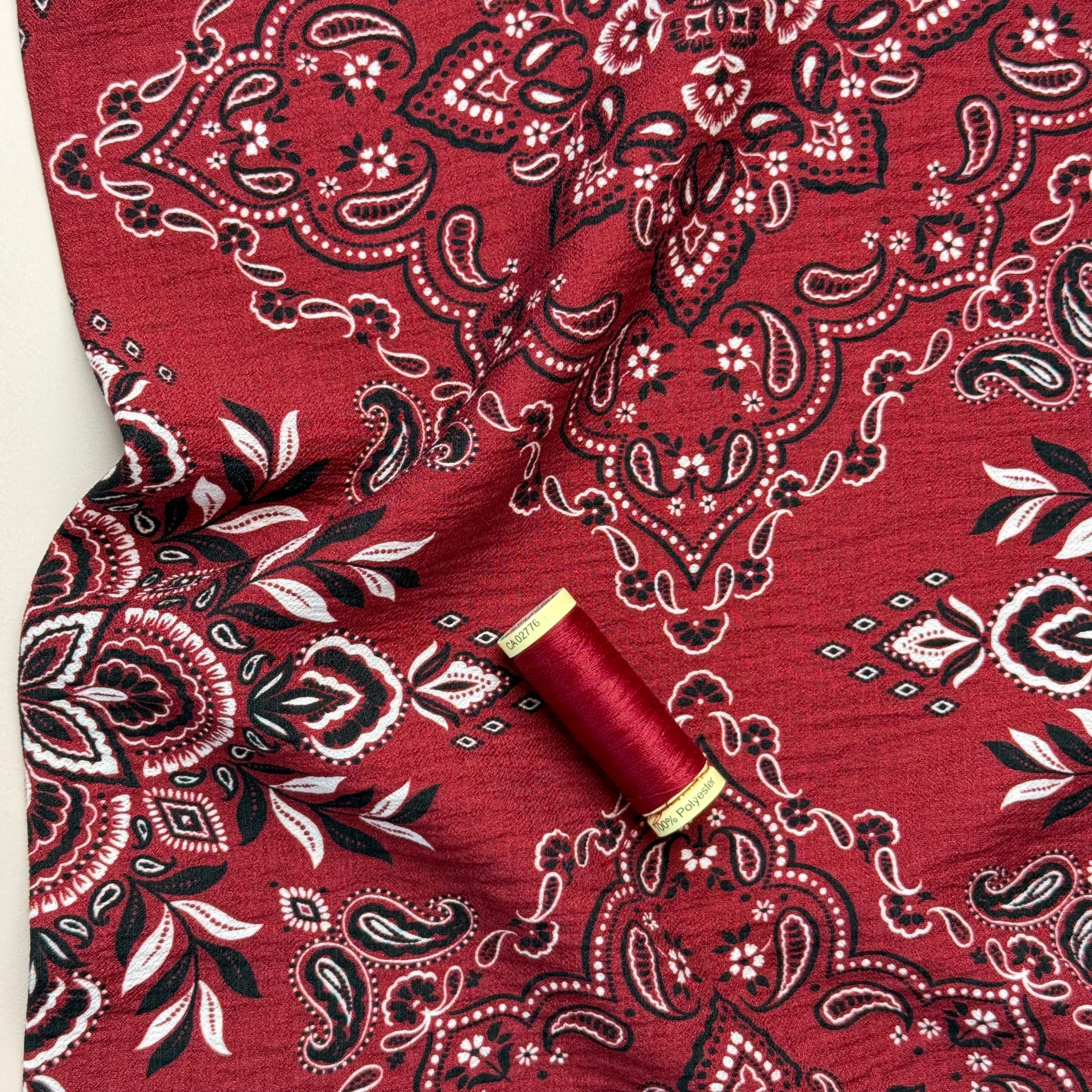 REMNANT 0.72 Metre - My Dress Made - Scarlett Bandana Textured Viscose Fabric