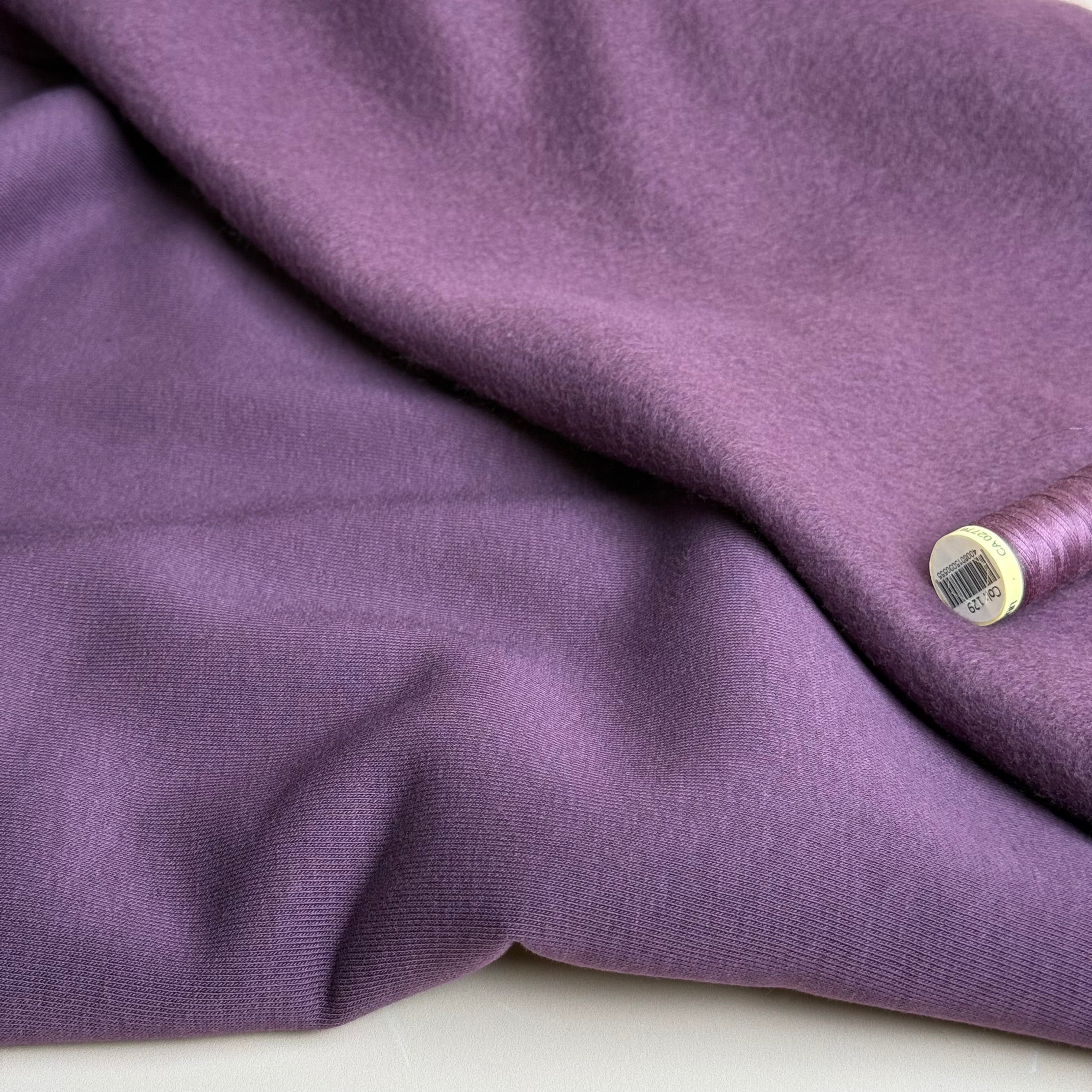 Fleecy Sweat-shirting Fabric in Dark Purple