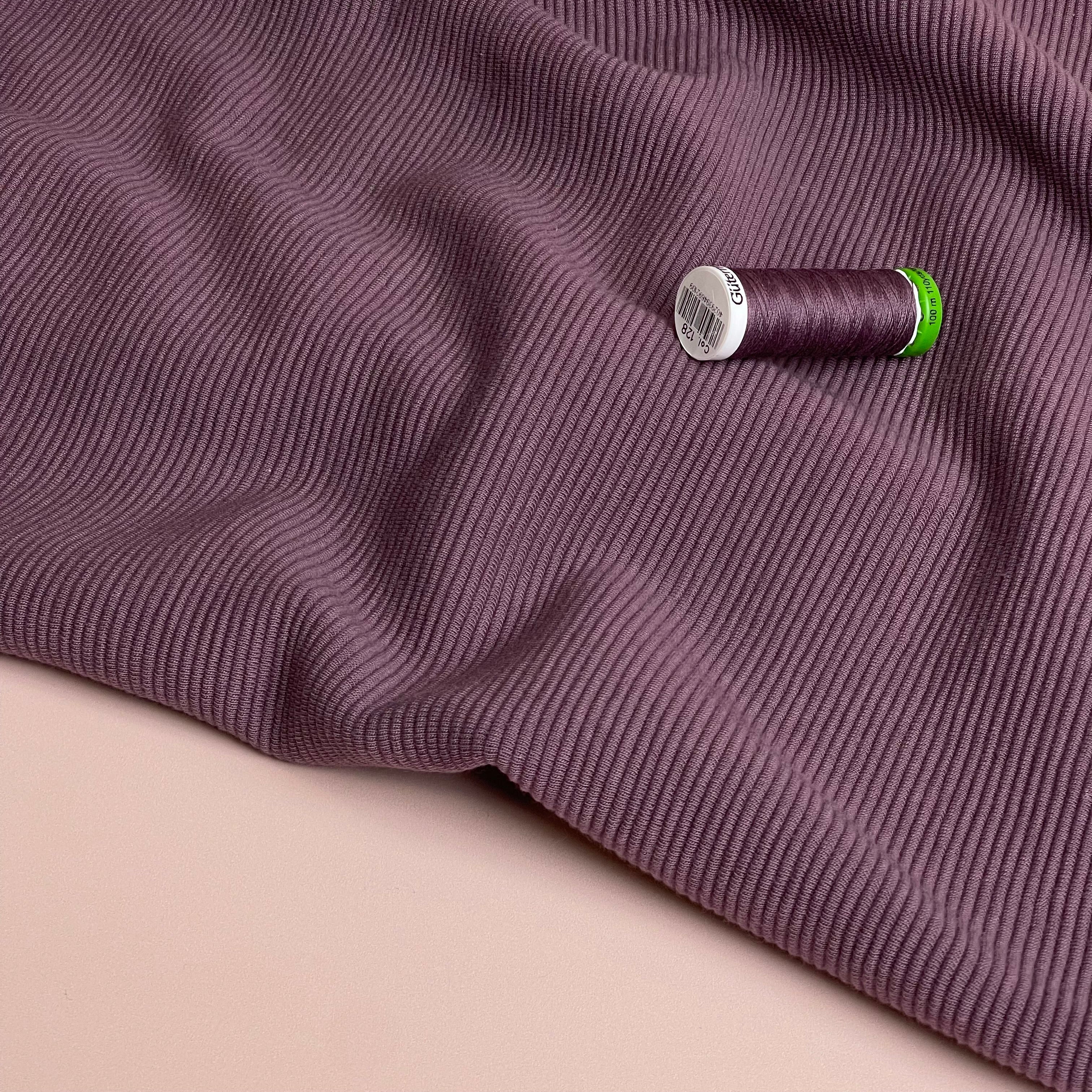 Ottoman Cotton Ribbed Knit in Mauve