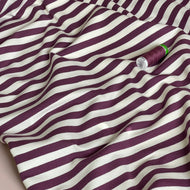 Yarn Dyed Aubergine Stripes Looped Back Cotton French Terry