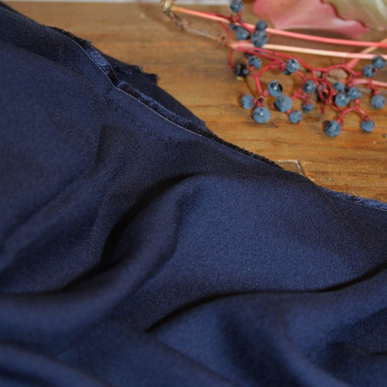 Églantine & Zoé - Atlantic Blue Viscose Crepe Fabric
