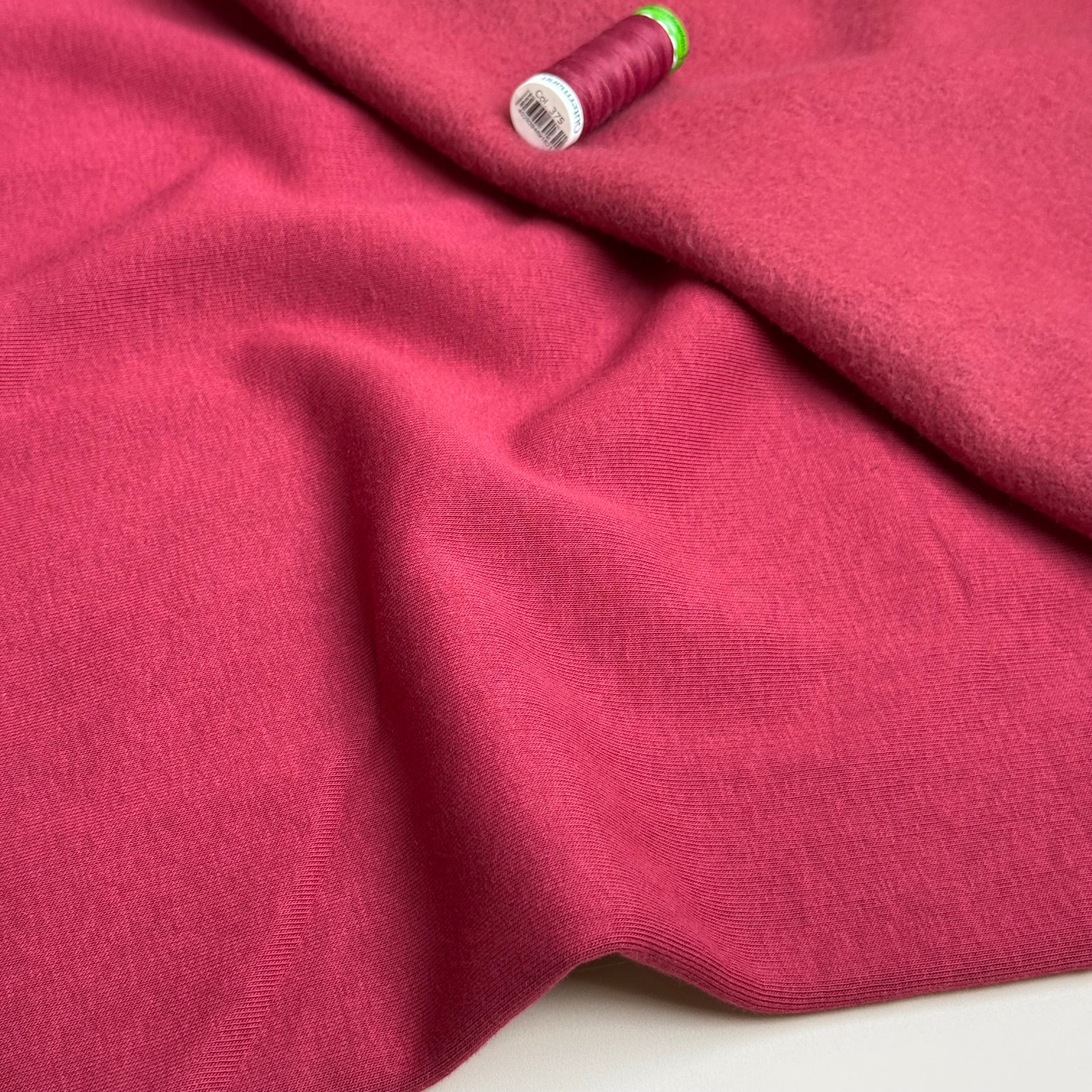 Fleecy Sweat-shirting Fabric in Berry