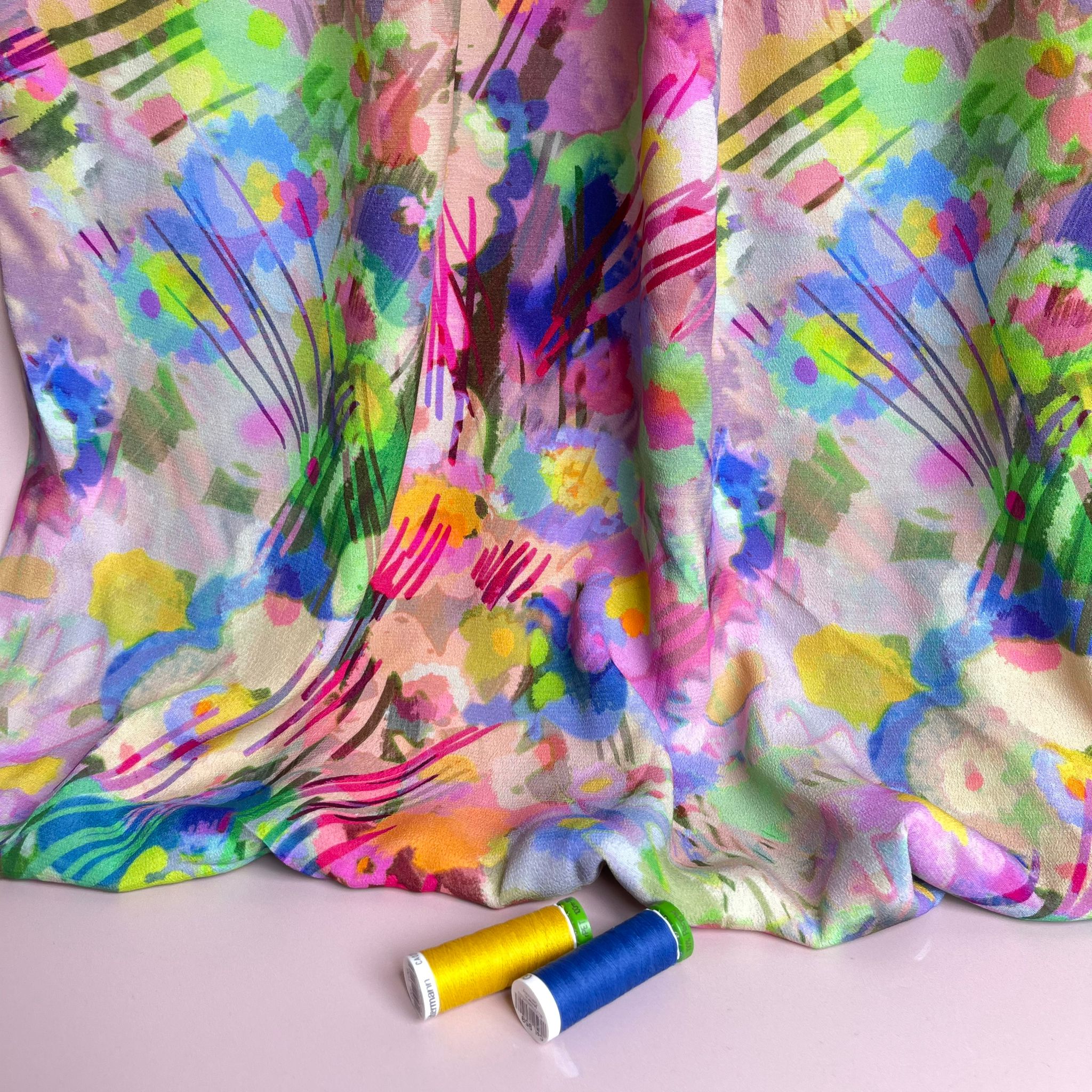 Ex-Designer Floral Disco TENCEL™ Crepe fabric