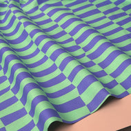 Wavy Checks Blue GOTS Organic Natural Cotton