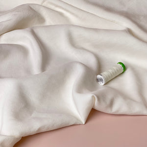Lush Off-White Light Viscose Linen Crepe Dress Fabric