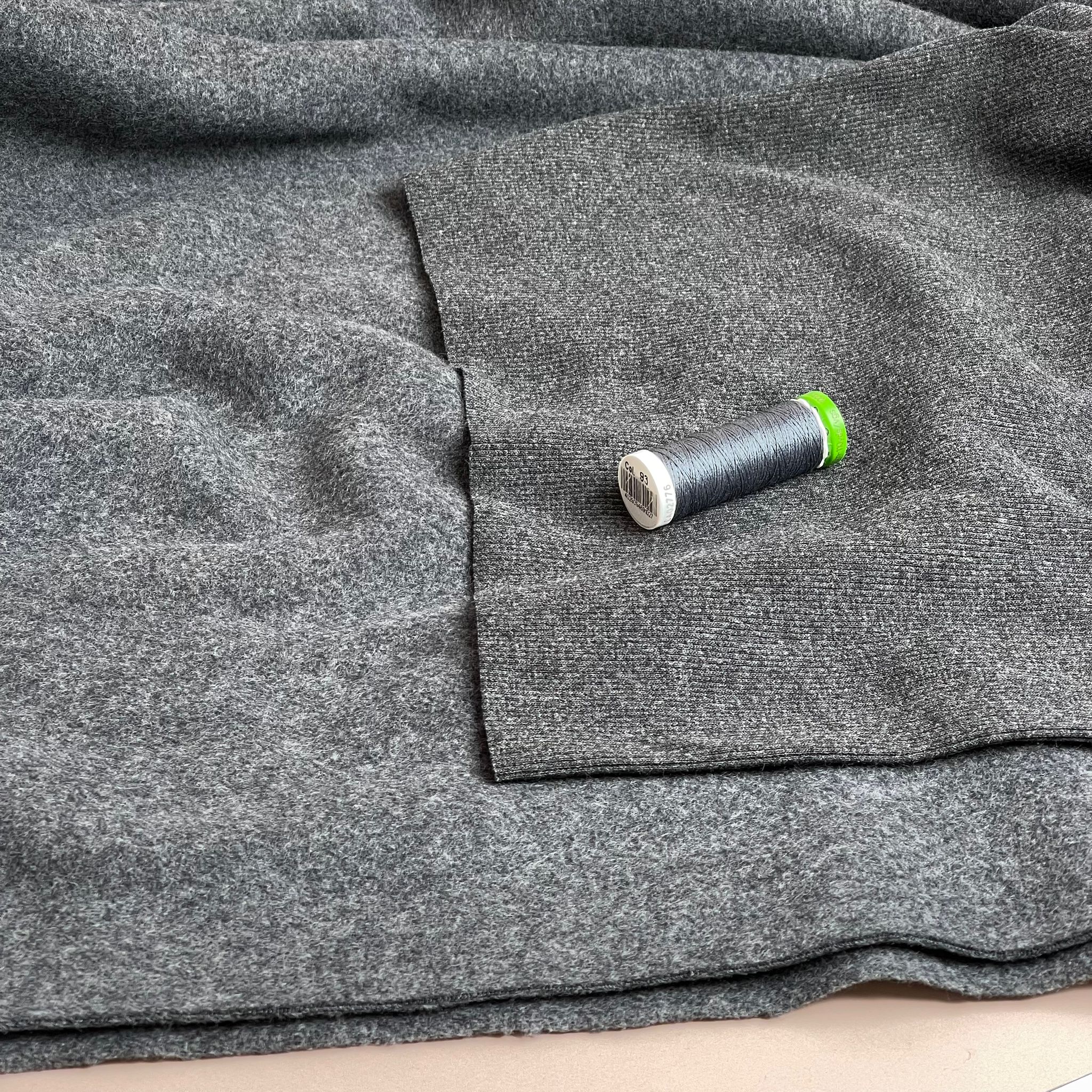 Pure Organic Cotton Fleece in Grey Melange