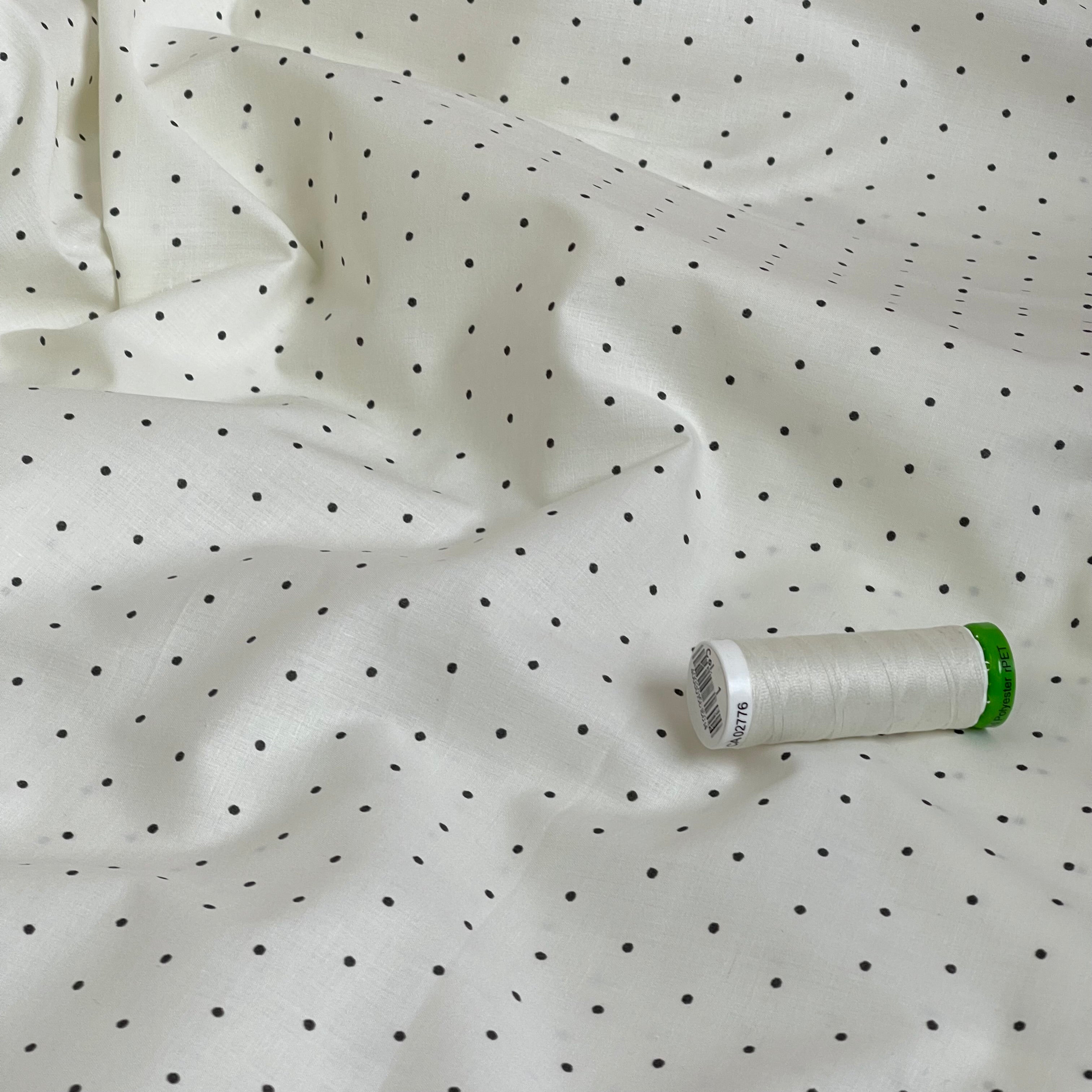 Ex-Designer Deadstock - Micro Polka Dot Cotton Poplin Fabric