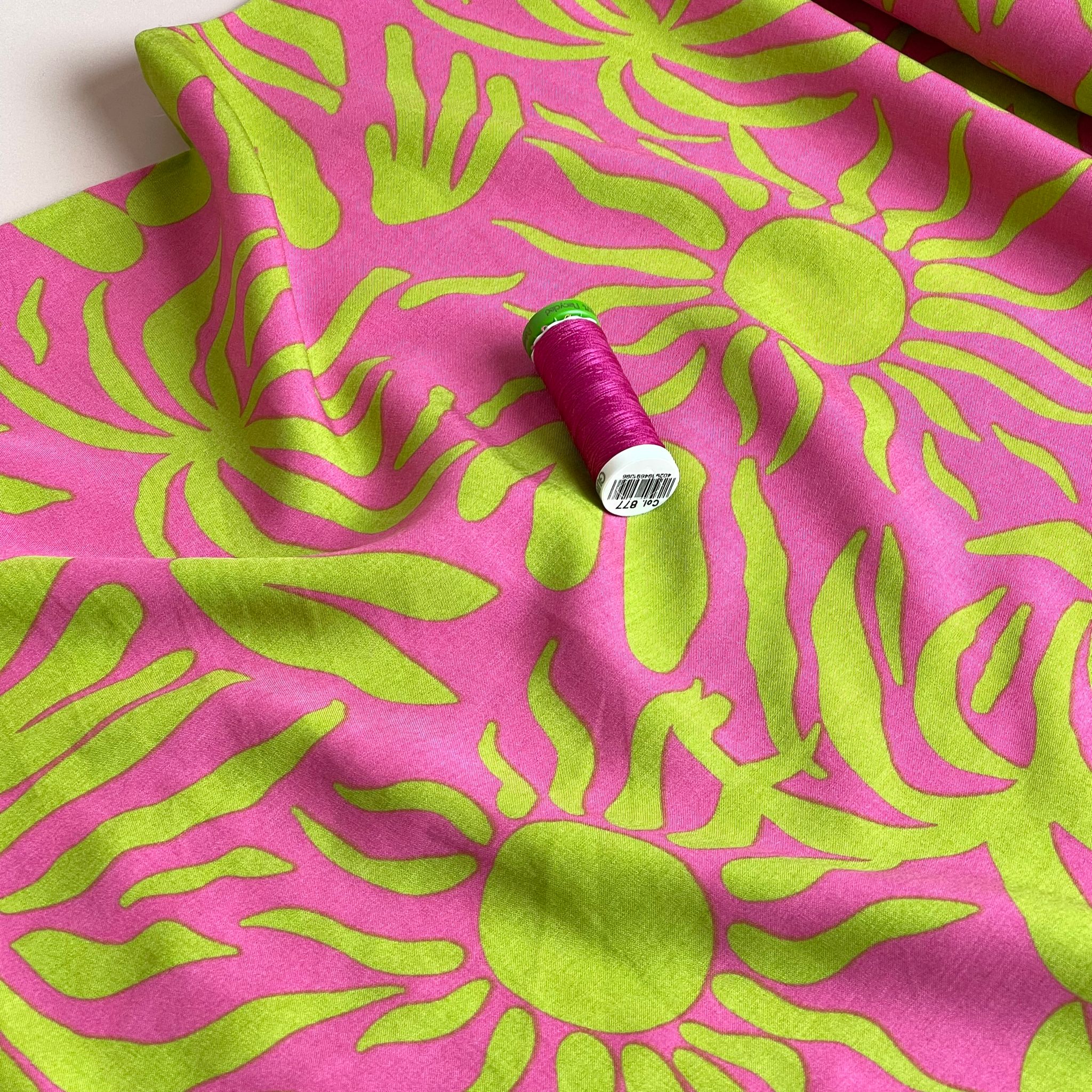 REMNANT 0.68 Metre - Lime Vacation Viscose Poplin Fabric