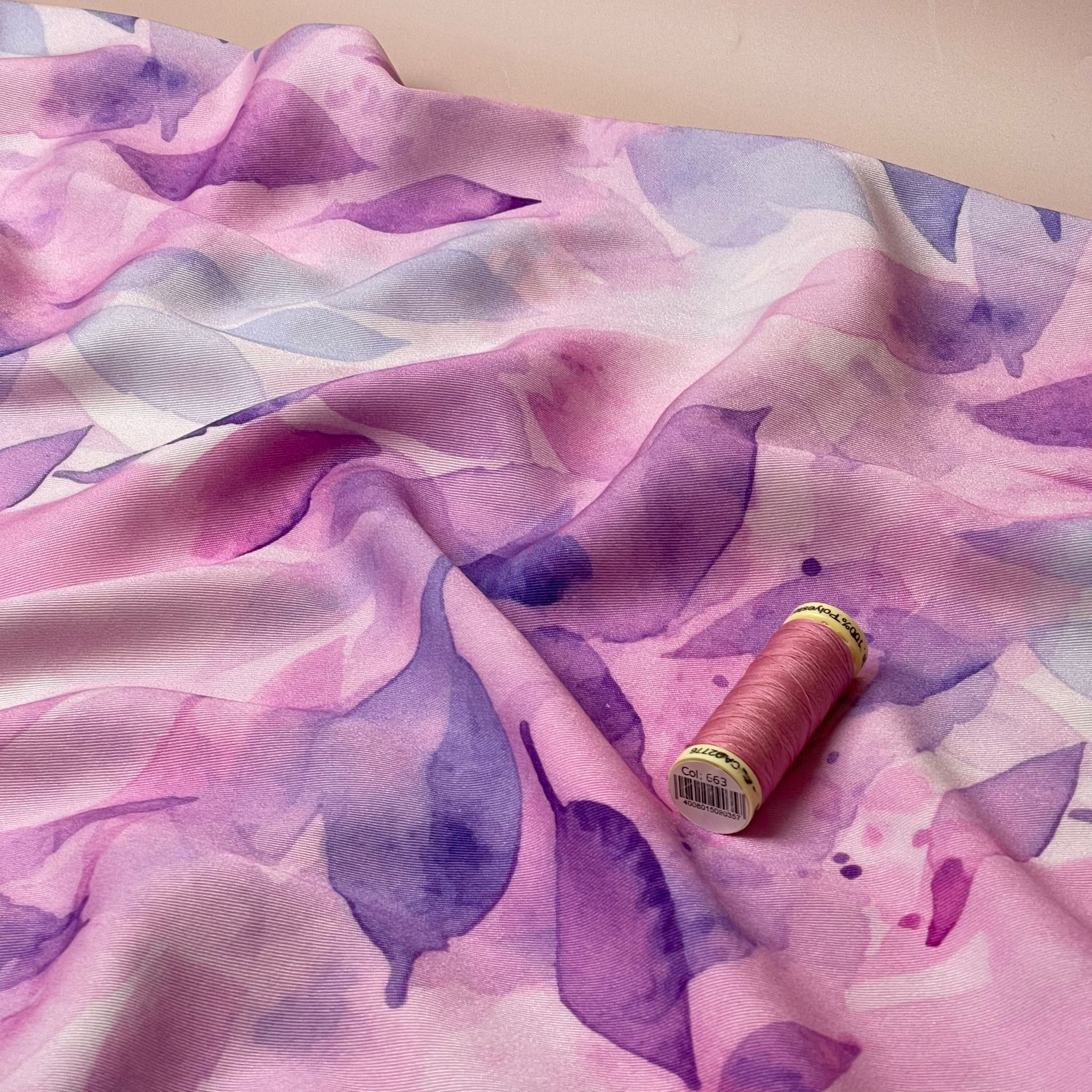 Light & Lush - Lilac Foliage Viscose Twill Fabric