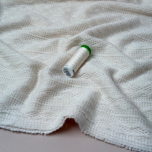 Lace Viscose Blend Sweater Knit in Off-White
