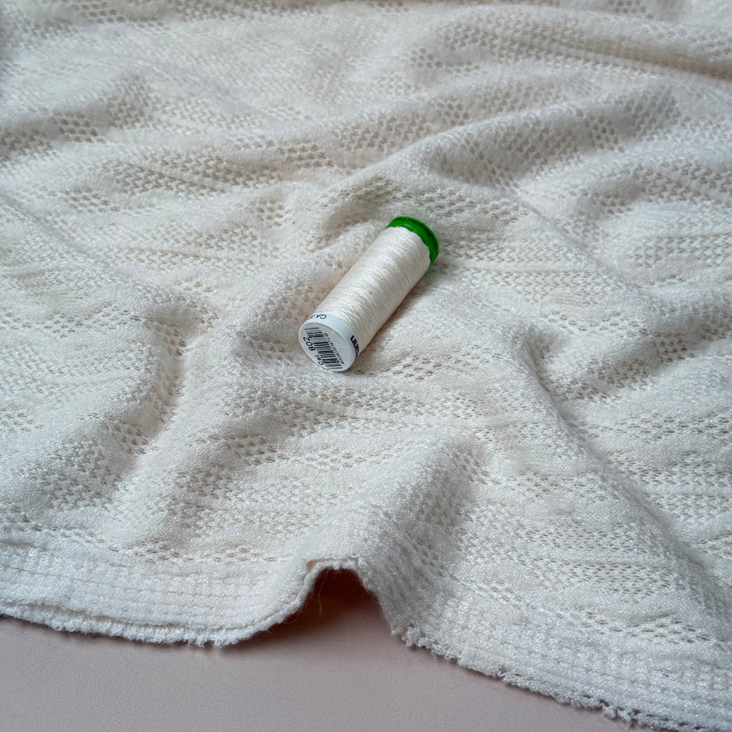 Lace Viscose Blend Sweater Knit in Off-White