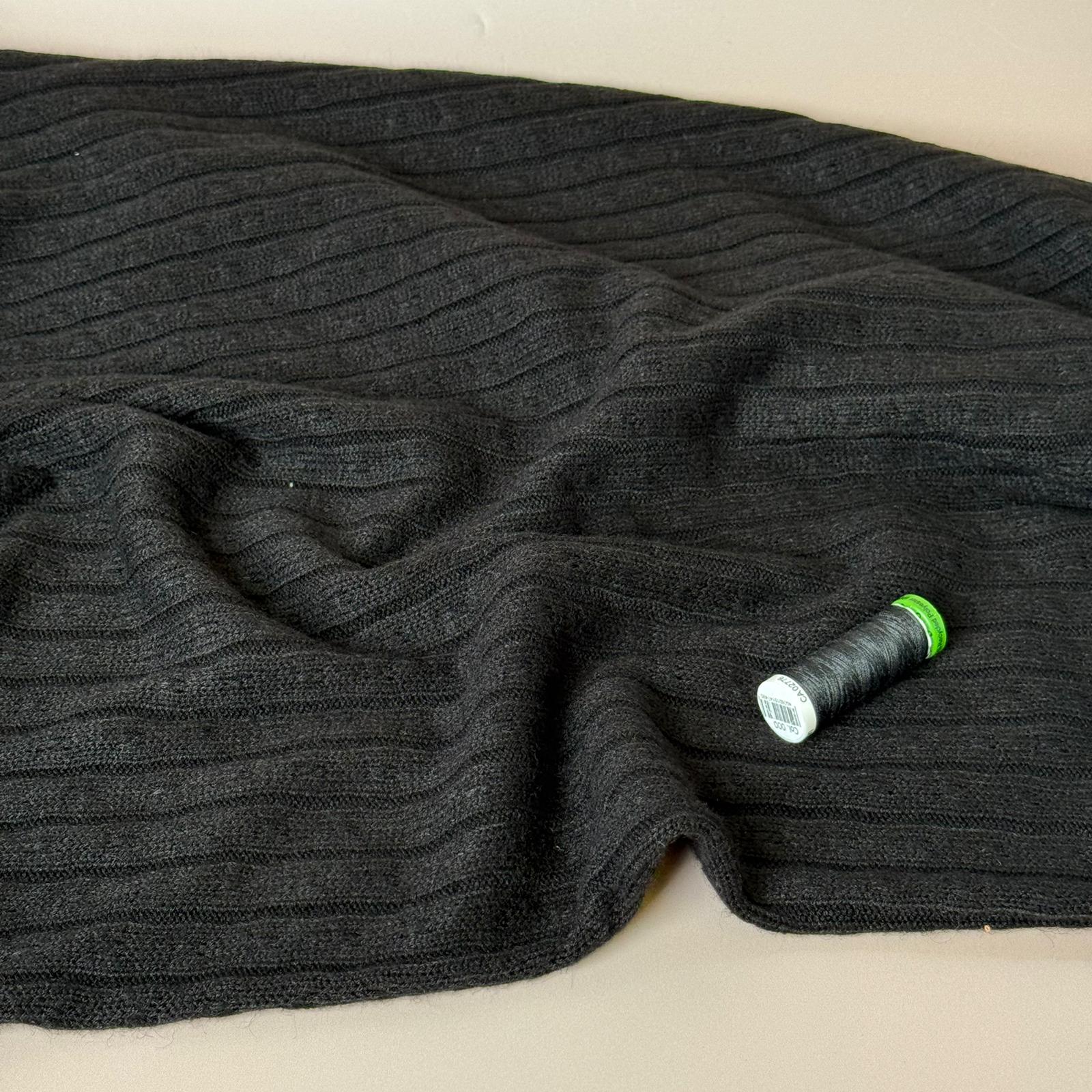 Montreal Rayon Blend Cable Sweater Knit in Black