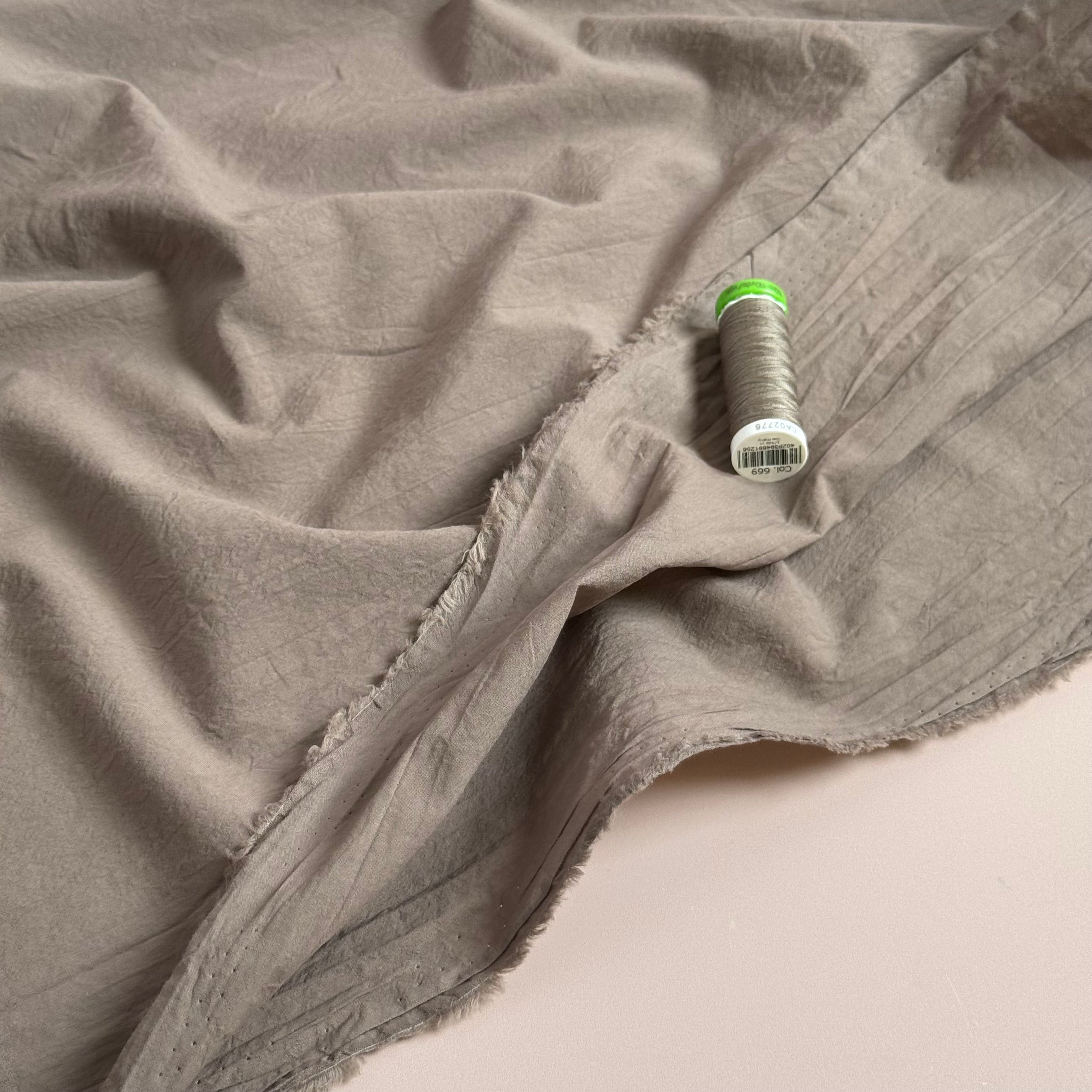 Plain Washed Cotton in Taupe