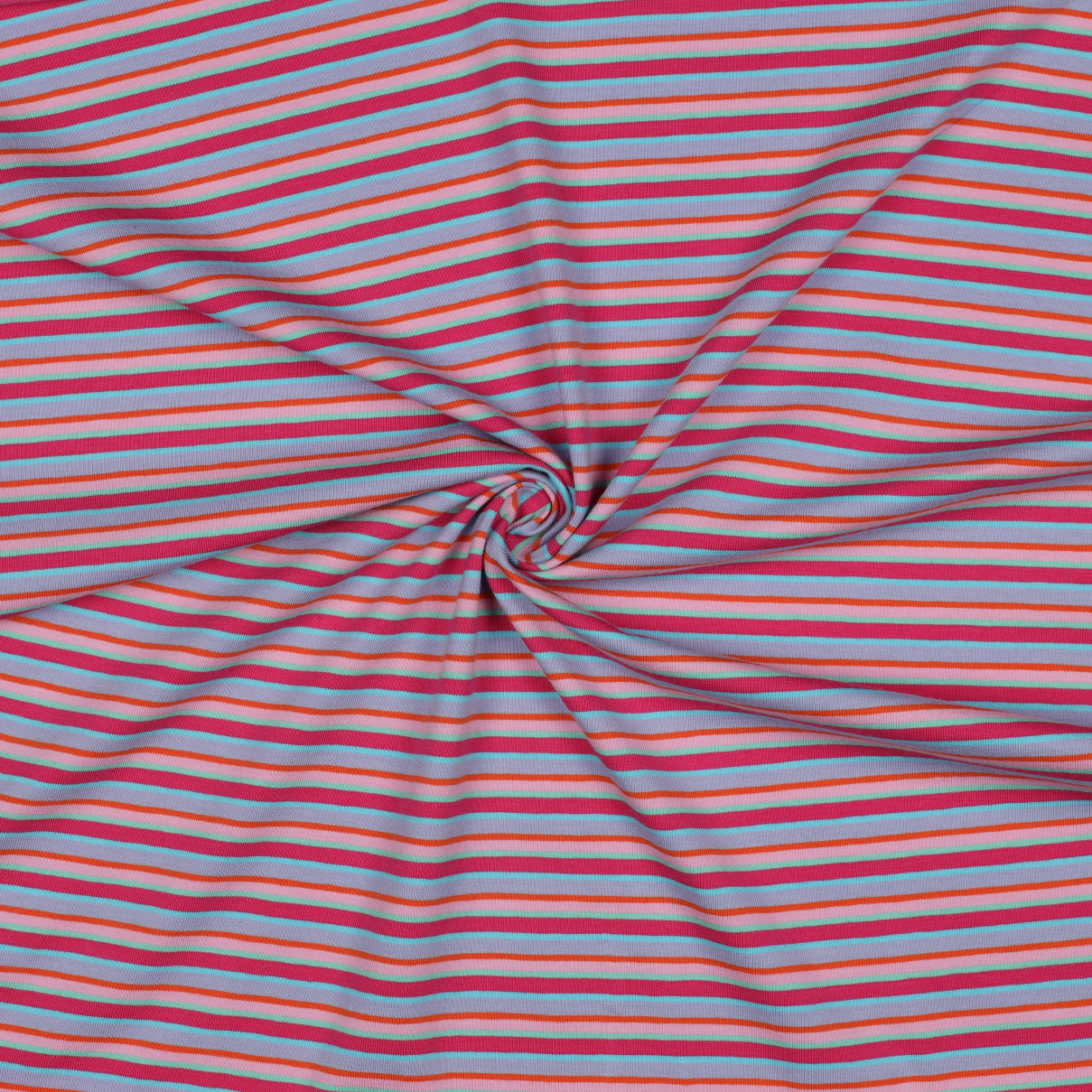 Rainbow Stripe in Pink and Blue Cotton Jersey Fabric