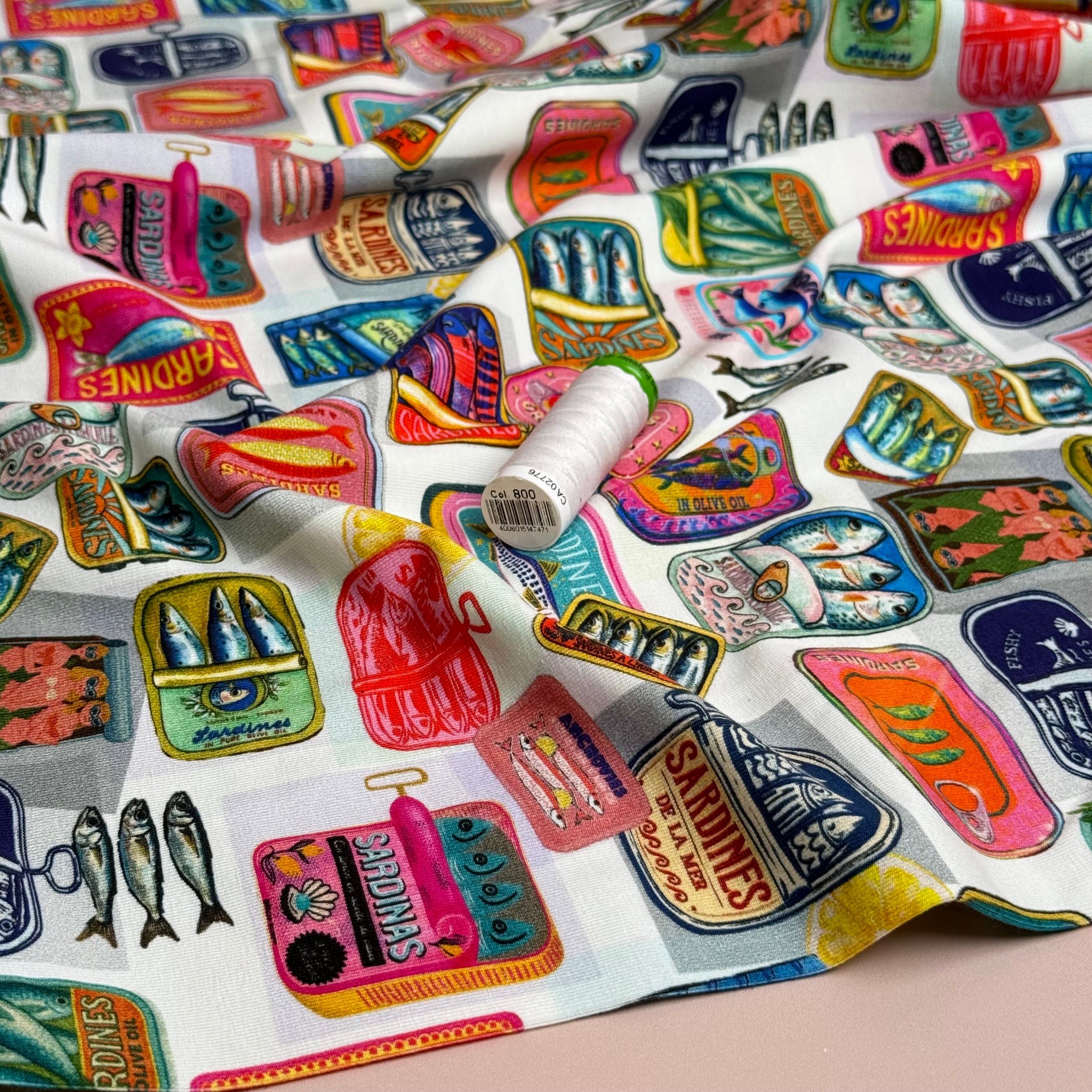 Sardine White Cotton Jersey Fabric
