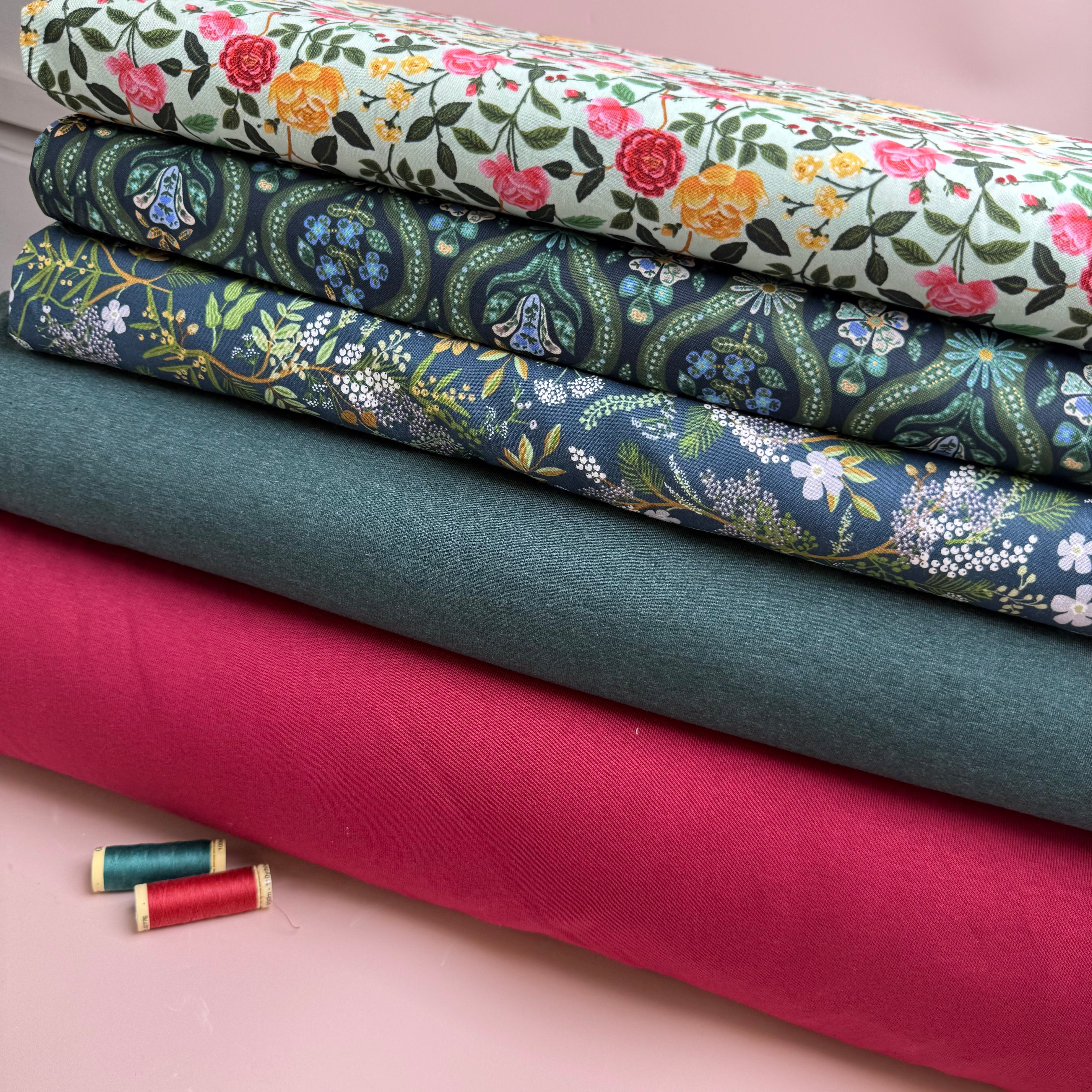 Rifle Paper Co - Juniper Forest in Evergreen Cotton Fabric from English Rose