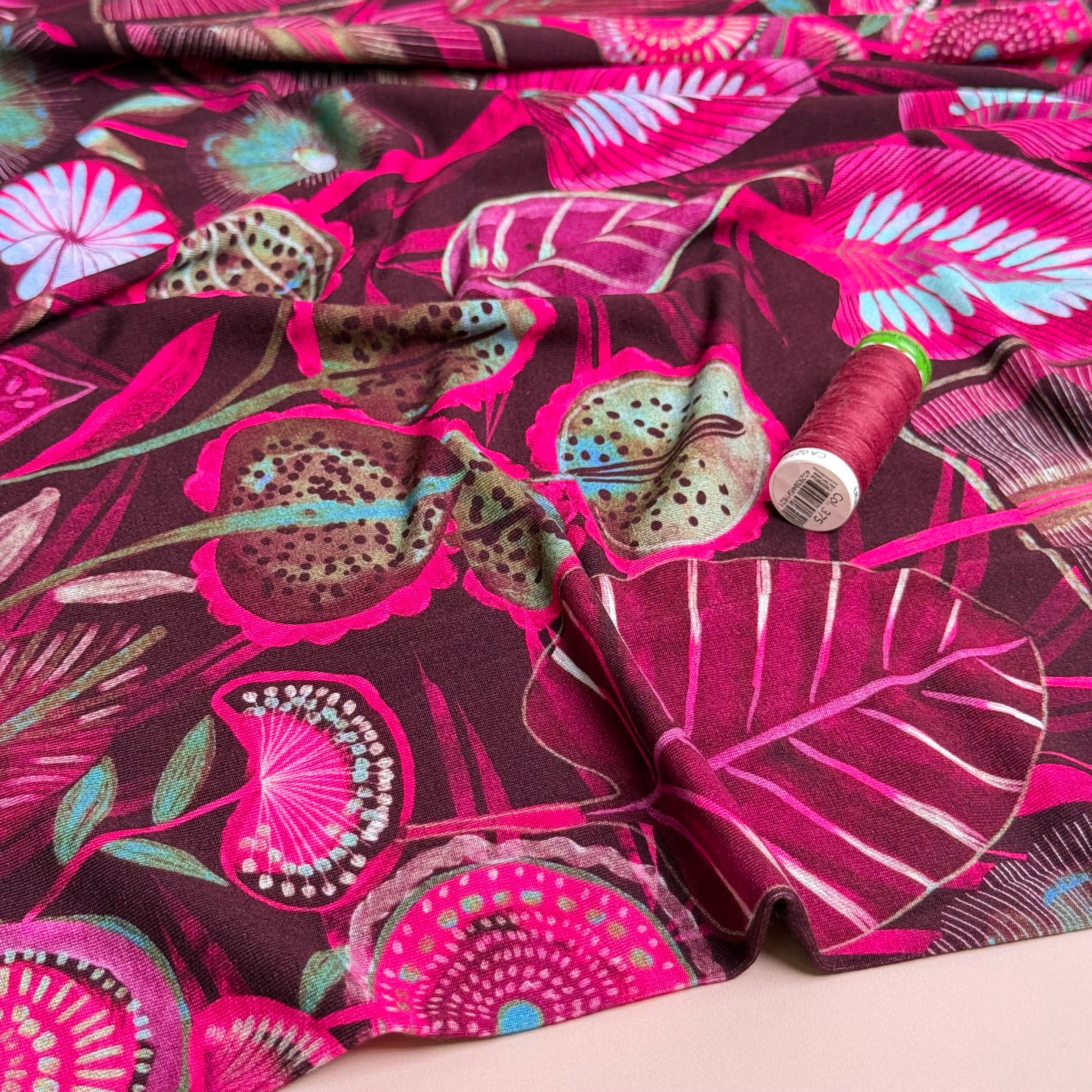 Botanical Blooms Viscose Jersey Fabric