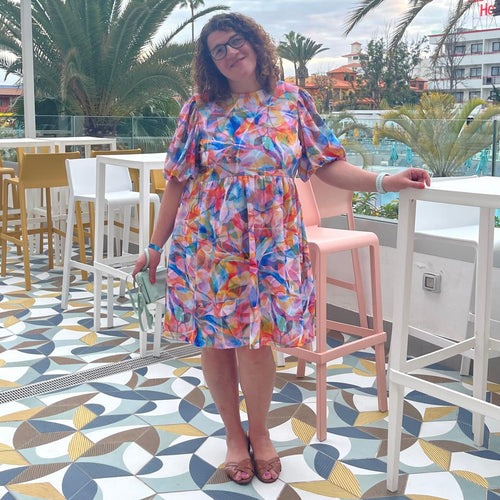 Sewing Kit - Emily Dress and Top in Sunrise Painted Foliage Viscose