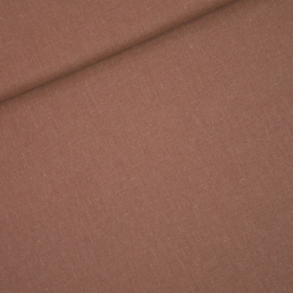 See You At Six - Russet Plain Linen Viscose Fabric