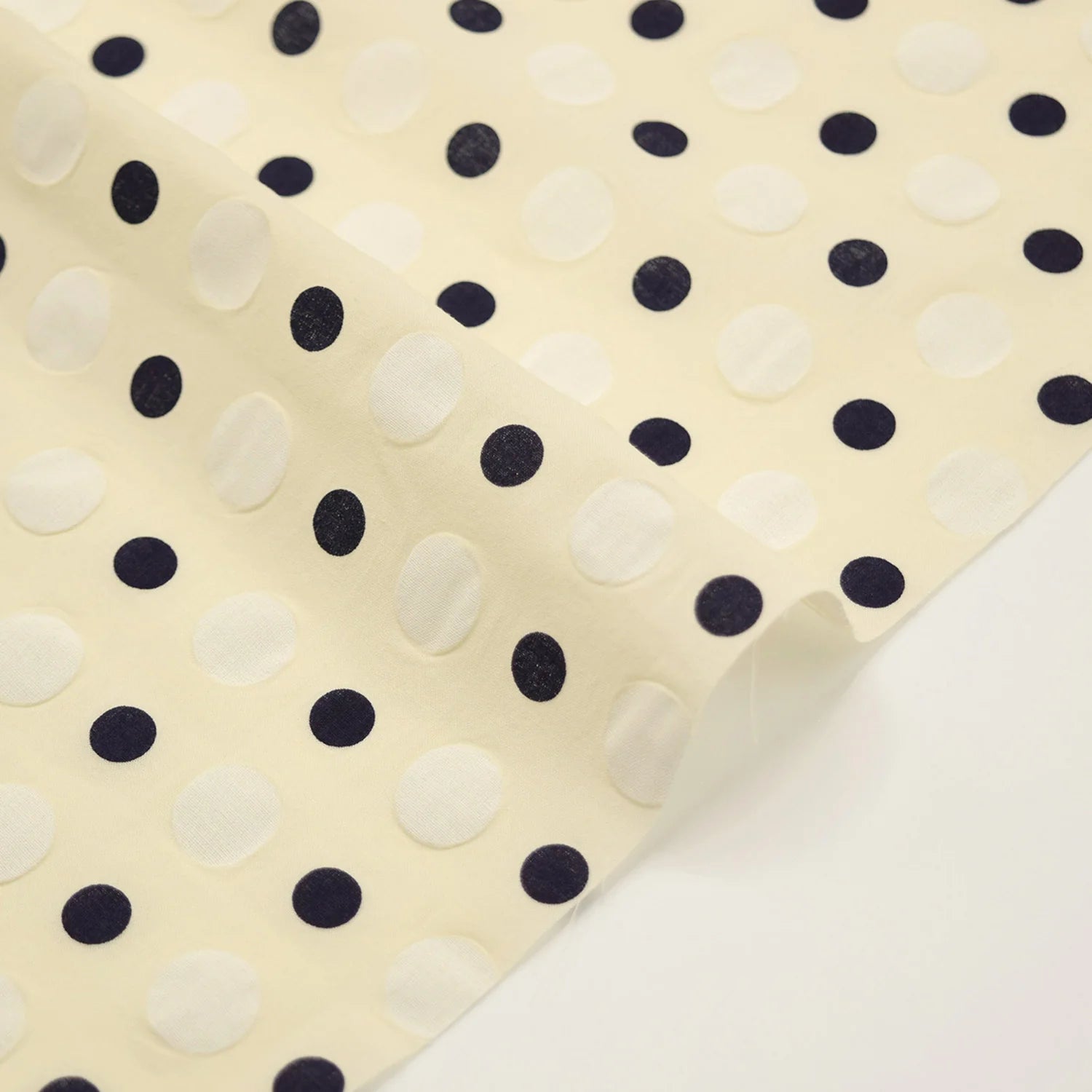 PRE-ORDER - arriving by mid October - Kokka - Textured Polka Dot Ripple Cotton Lawn in Beige