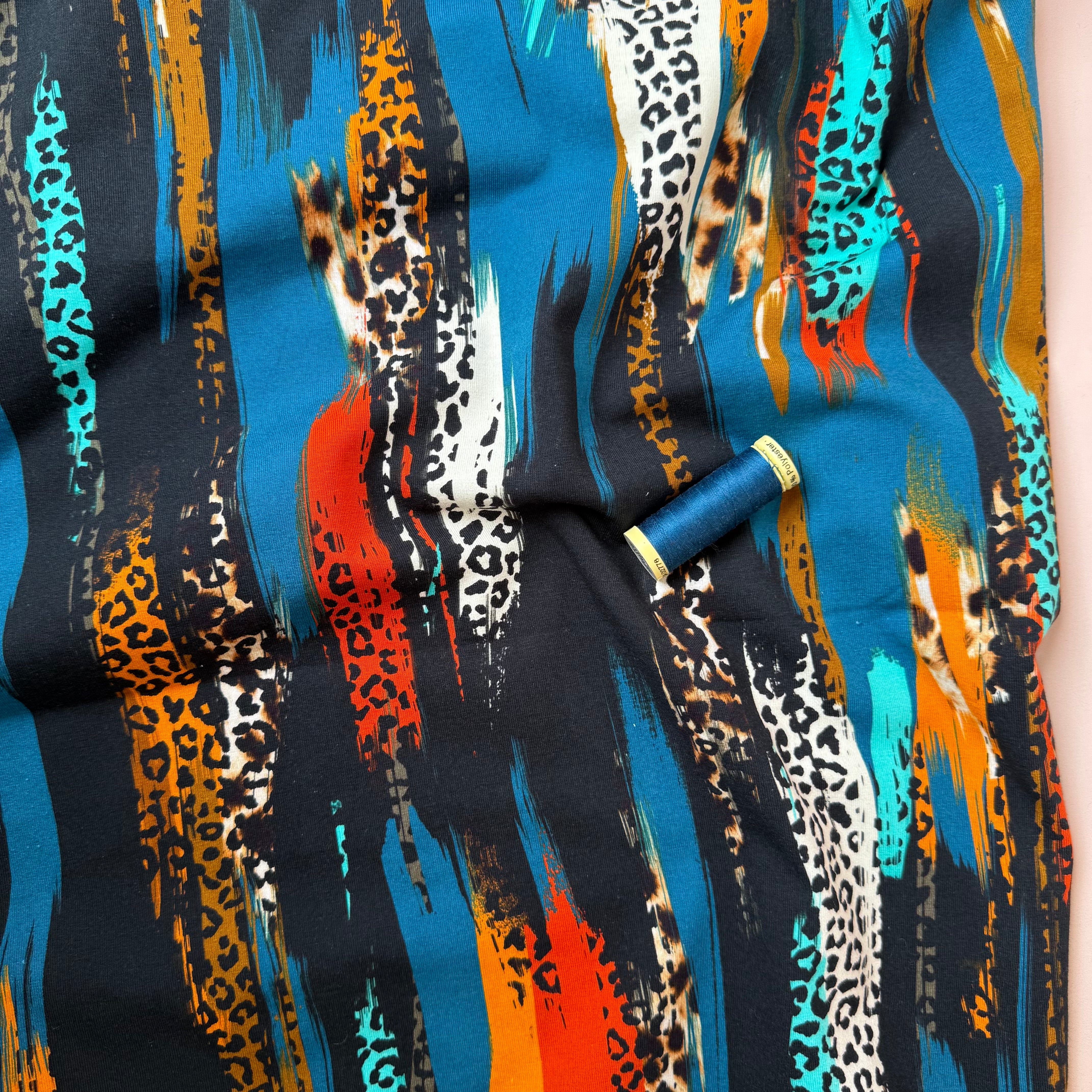 Danish Design - Textured Leopard Print Cotton Jersey