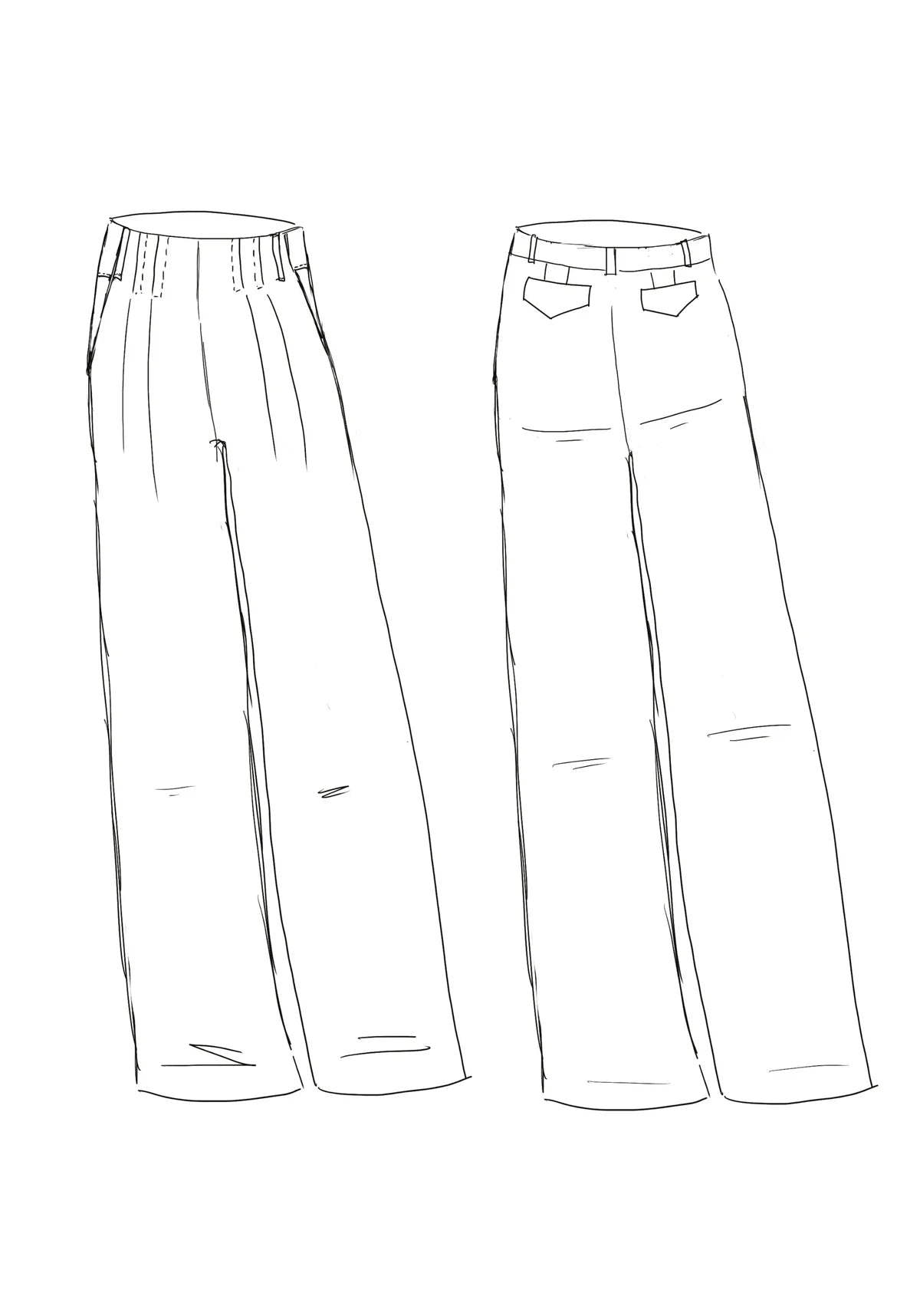 Sewing Kit - Brooklyn Trousers in Flow Magenta Viscose Linen Noil