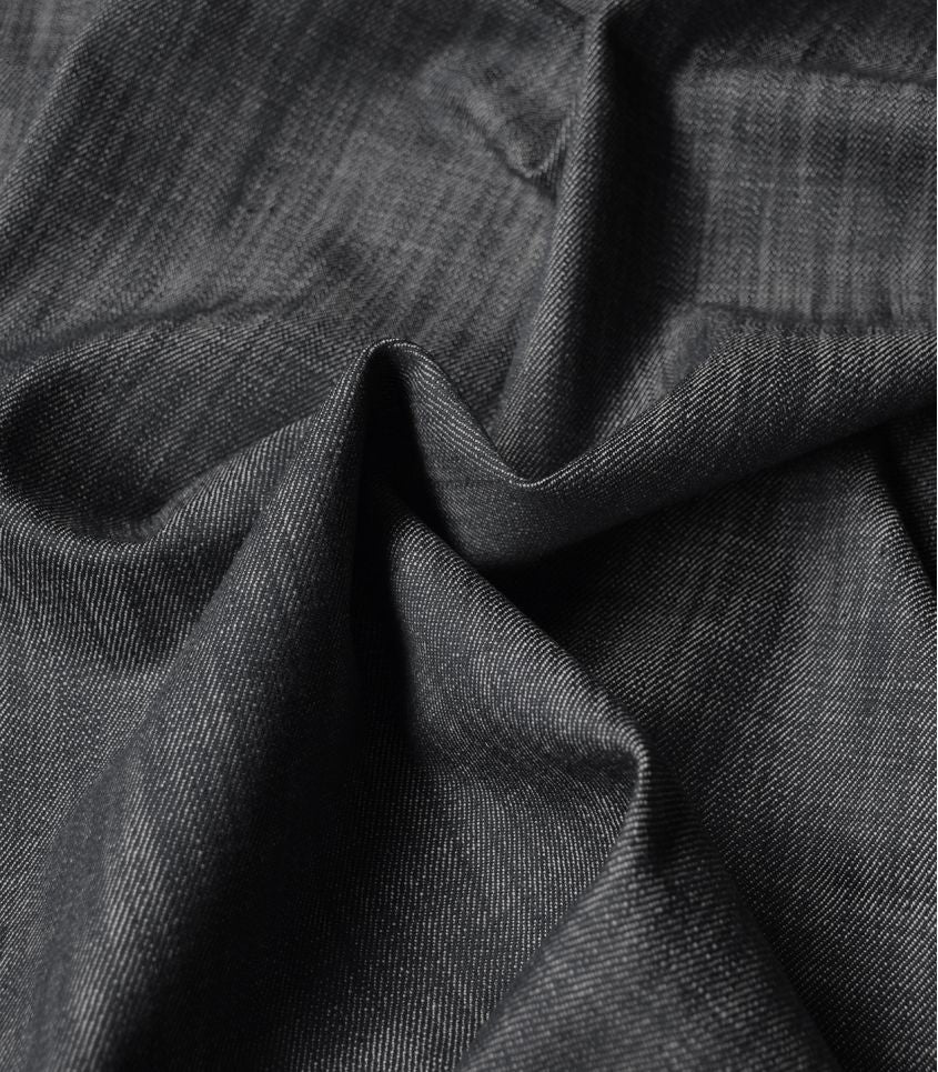 REMNANT 0.39 Metre - Cousette - Black Soft Cotton Denim