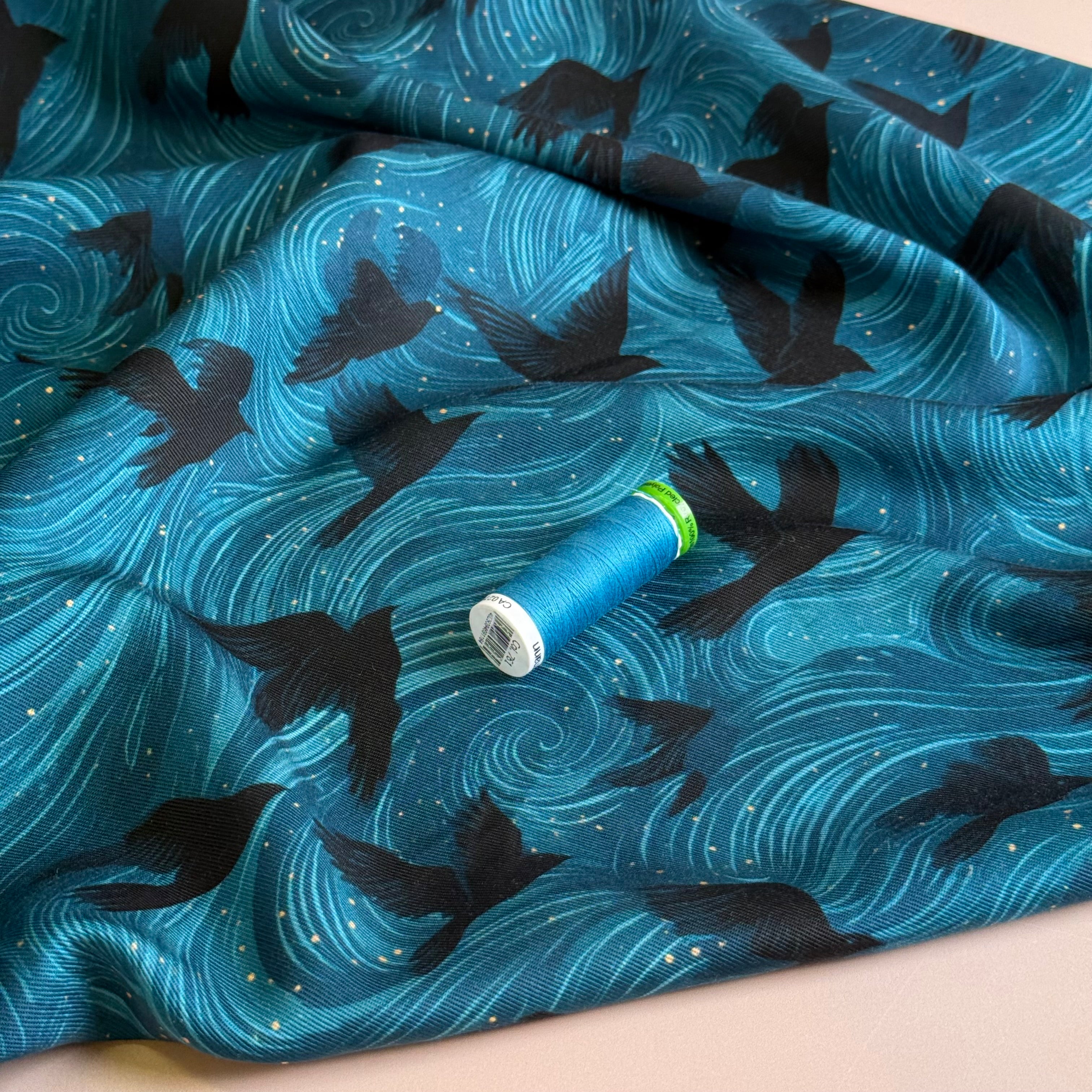 Flying Birds Lyocell Twill Fabric