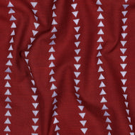 Boho Triangles Burgundy Yarn Dyed Cotton Jacquard