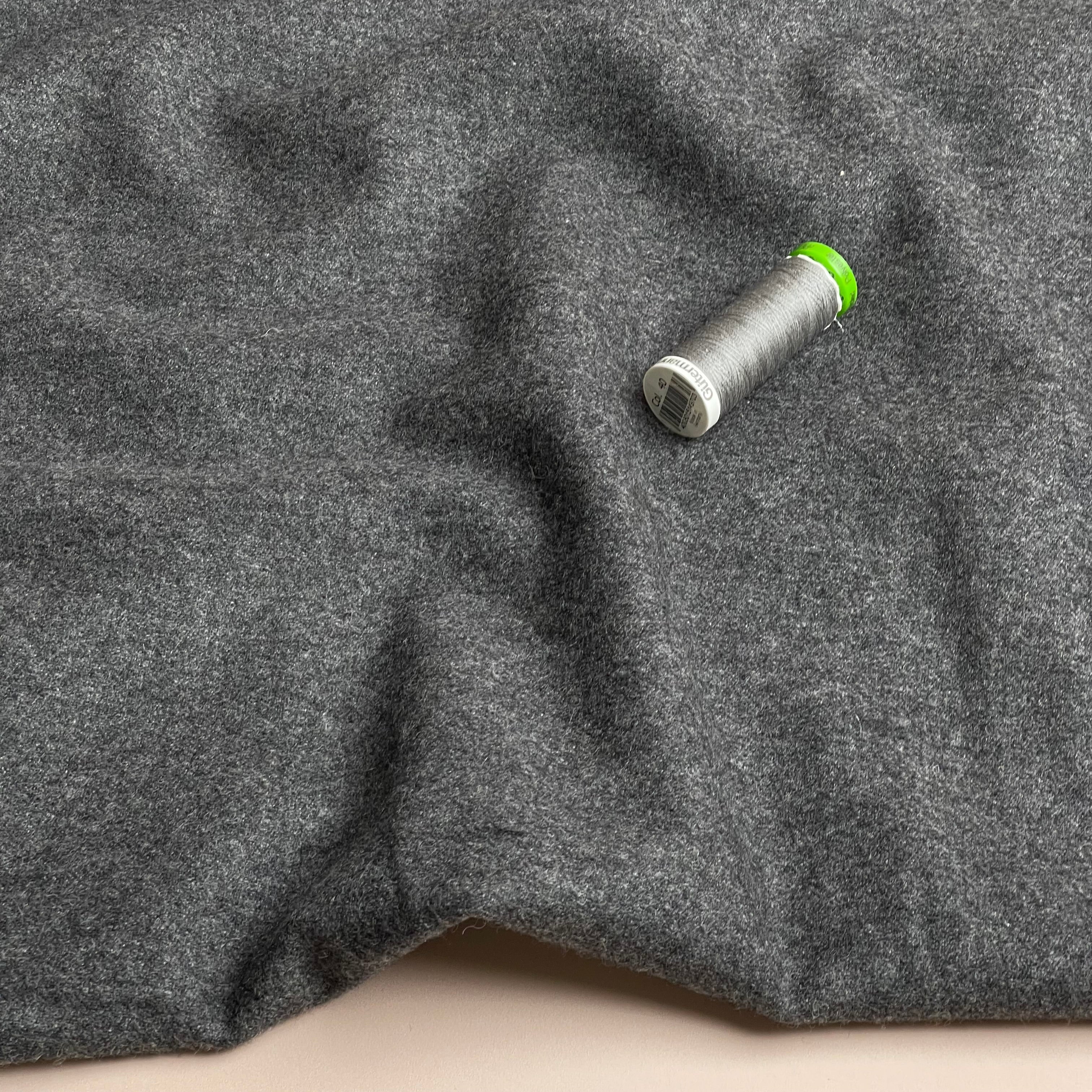 Deadstock Plain Light Grey Wool Coating Fabric