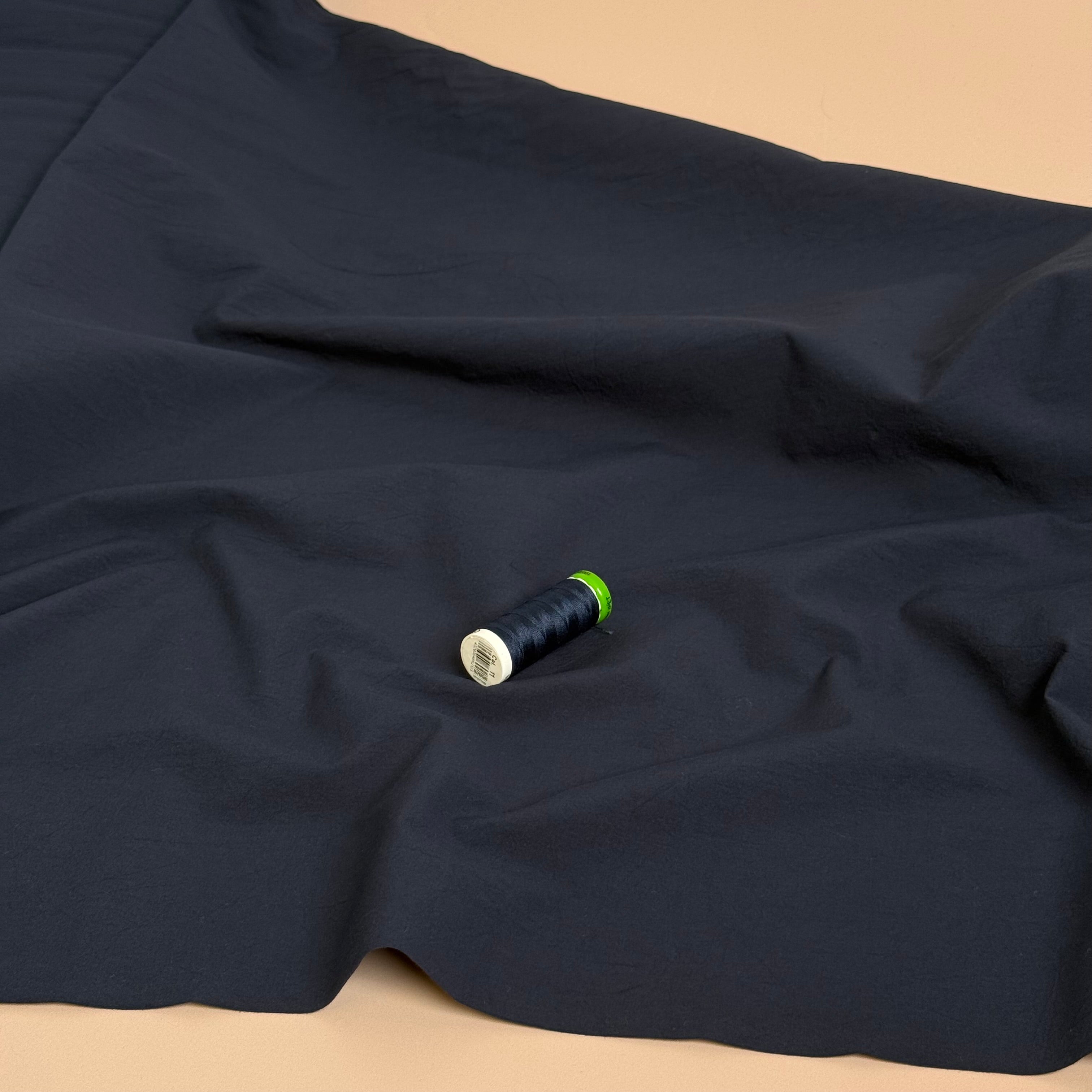 Plain Washed Cotton in Navy