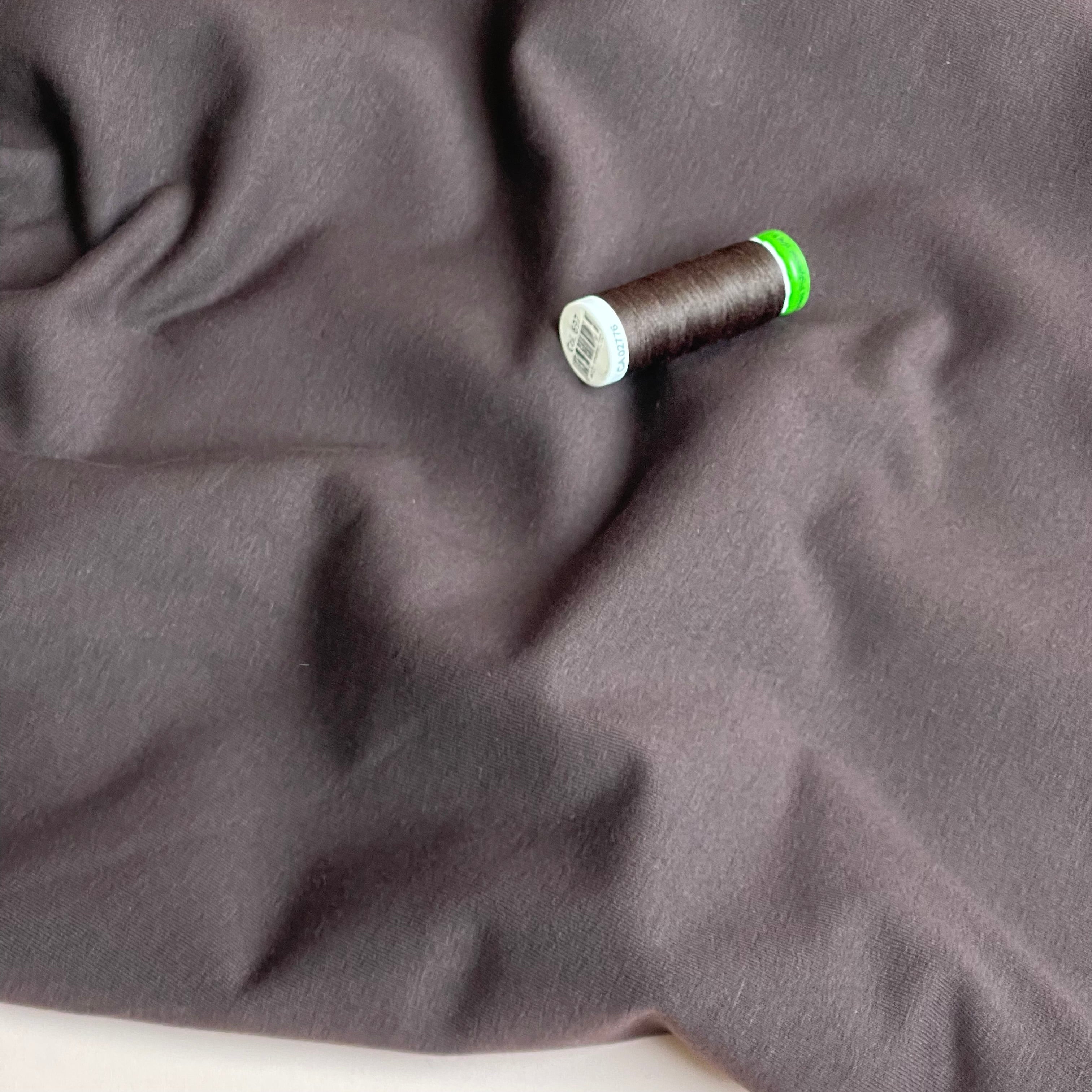 Brushed Sweat-shirting in Dark Brown