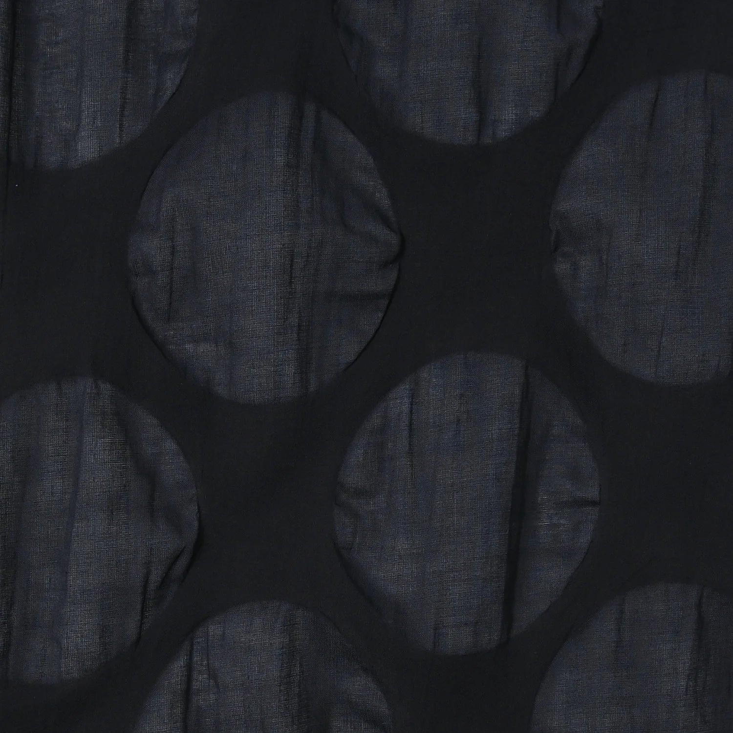 Kokka - Textured Large Spots Ripple Cotton Lawn in Dark Navya